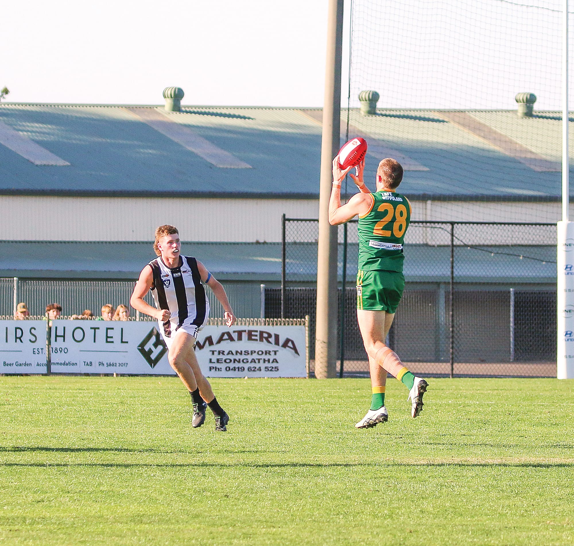 Jacob Warne takes a flying mark. 