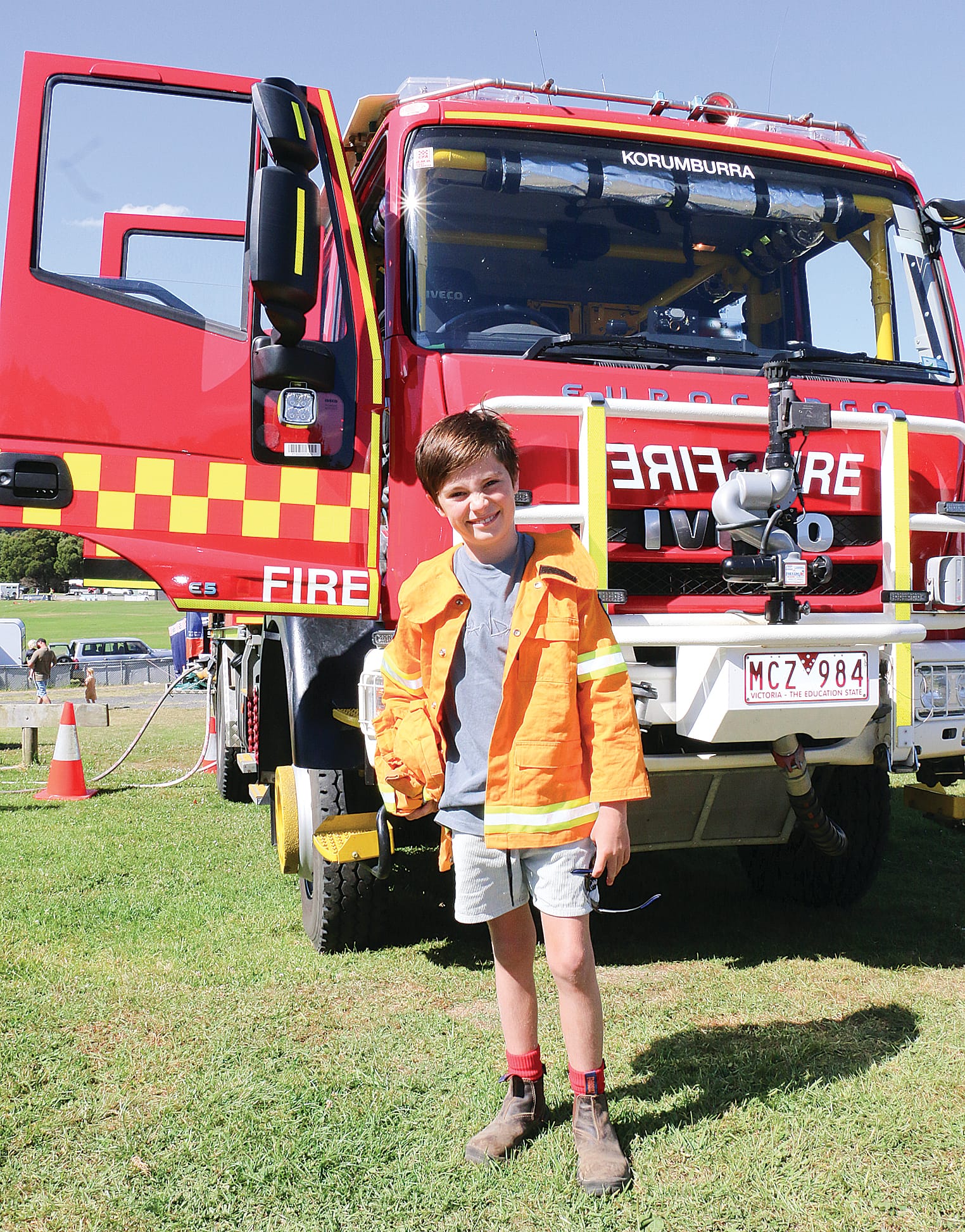 Leongatha’s Luka Neeson attends the Korumburra Show every year to see the CFA.
