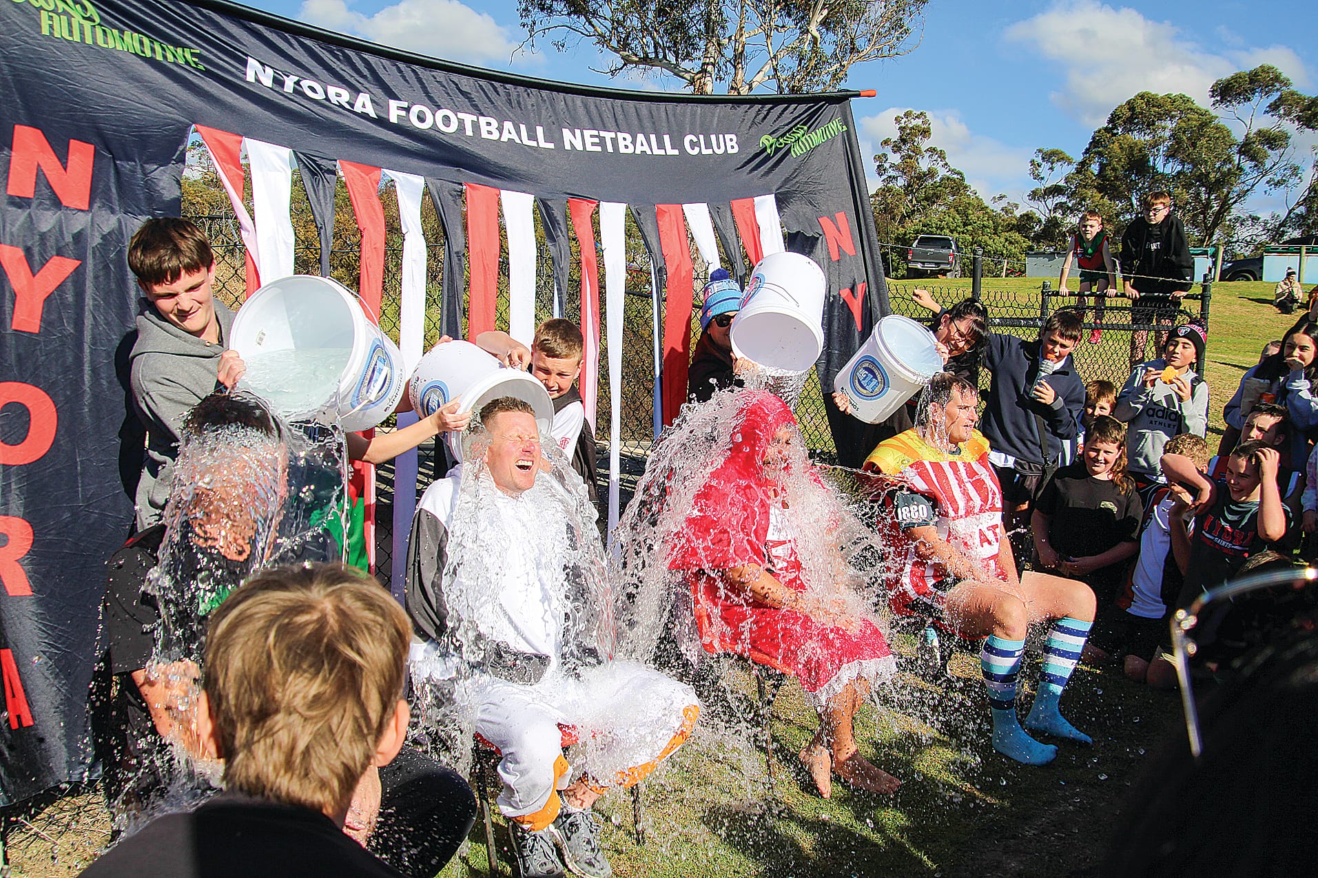 Coaches, seniors, team managers and kids all participated in the annual Big Freeze at Nyora FNC. 