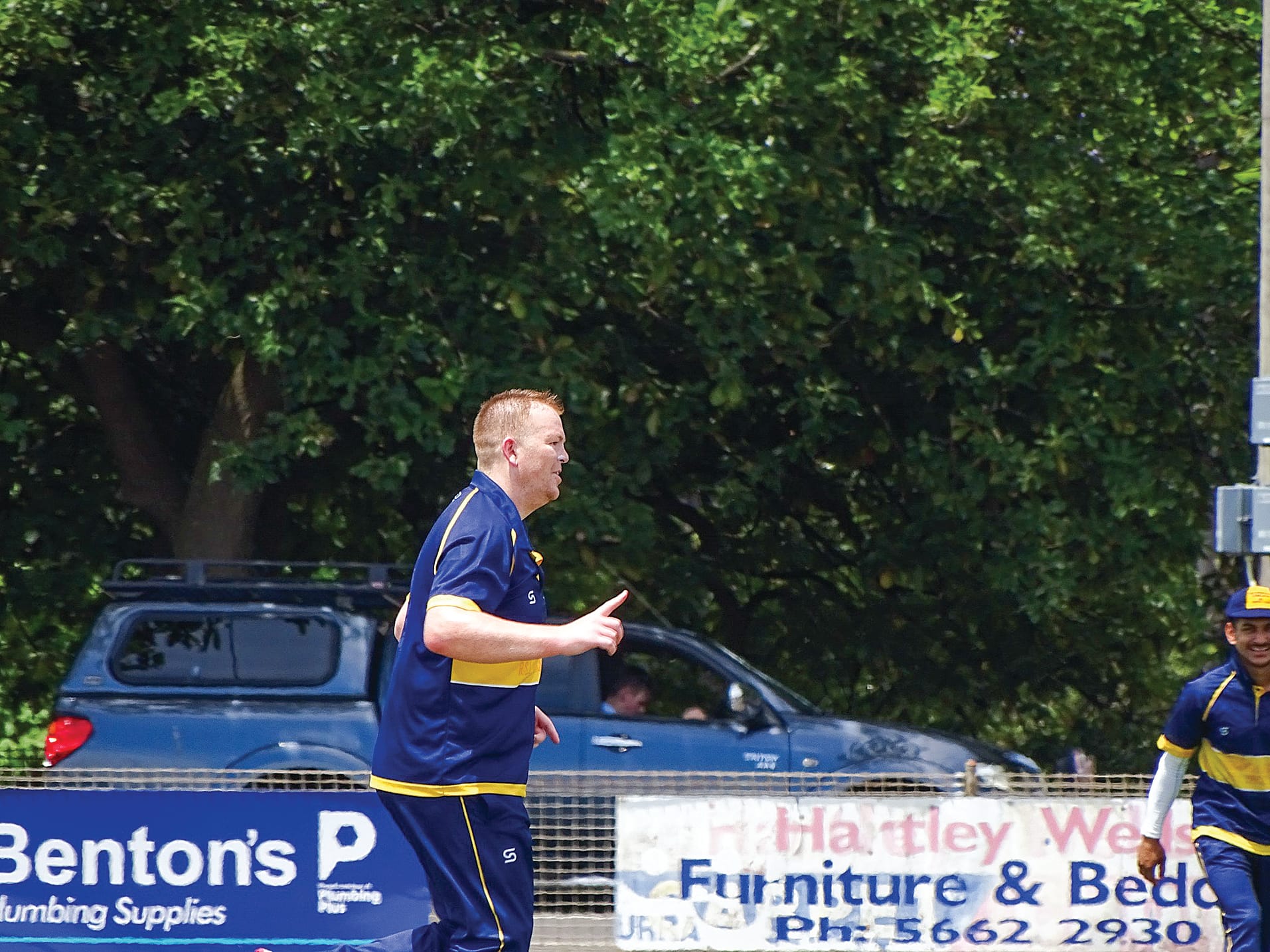 Koonwarra/LRSL’s Jason Kennedy celebrates after a wicket was awarded. Photo: Jodie Arnup.
