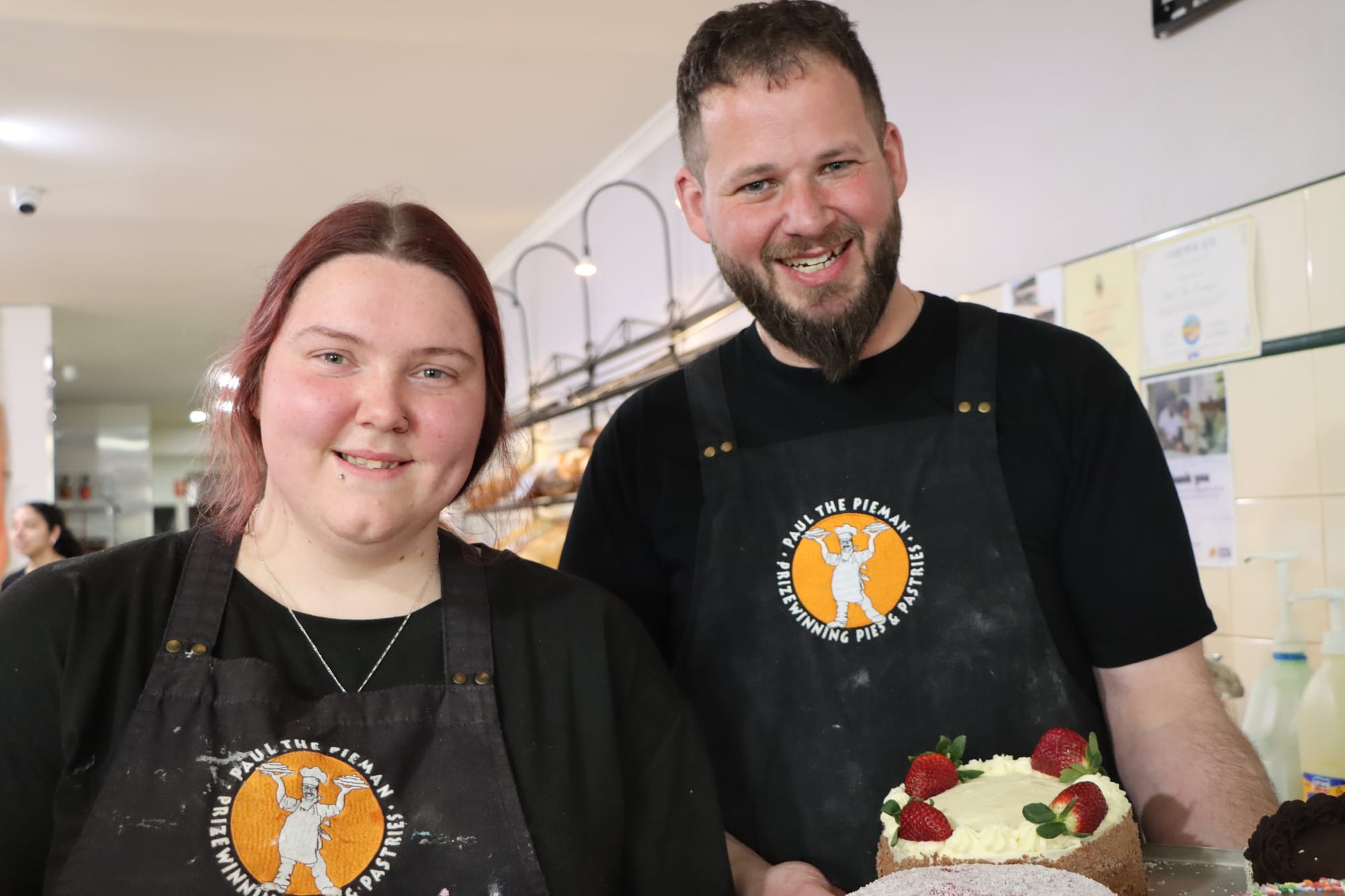 First year apprentices Nikita Cole and Terence Bayley win bronze medals for Paul the Pieman’s popular pepper pie.