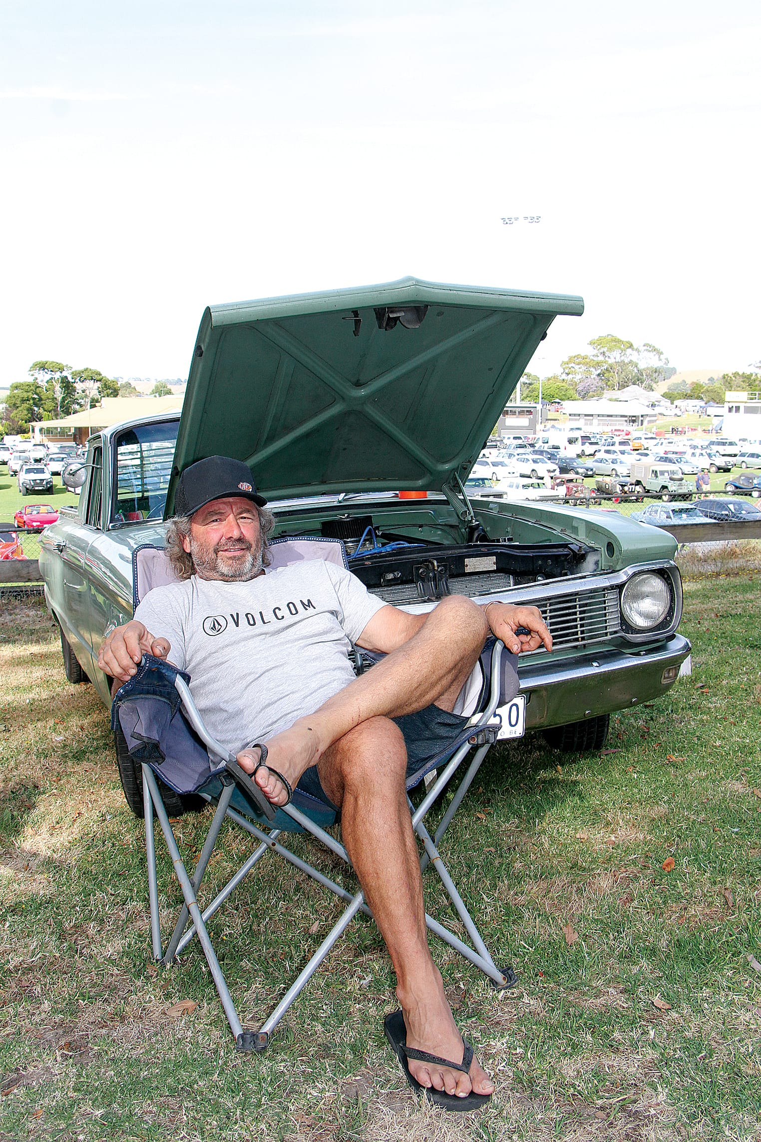 Ford enthusiast Karl Panozzo of Inverloch at the 40th annual Korumburra swap meet. B141_0225