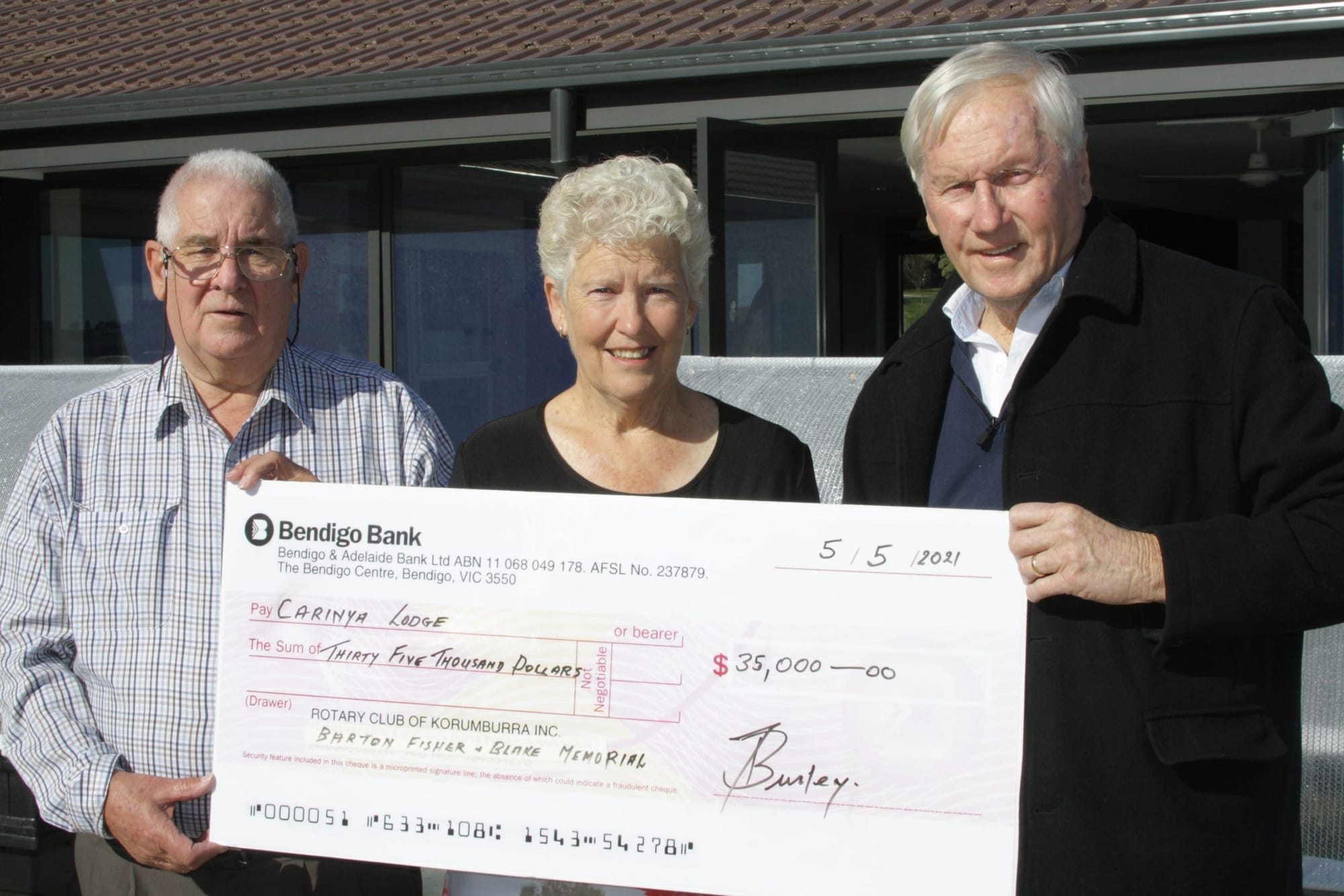 Rotary proud to donate $35,000 to Carinya Lodge