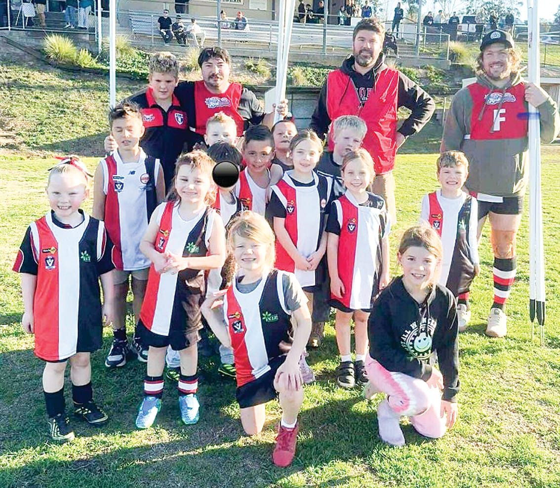 Aus-kickers at half time for Nyora junior footy club.