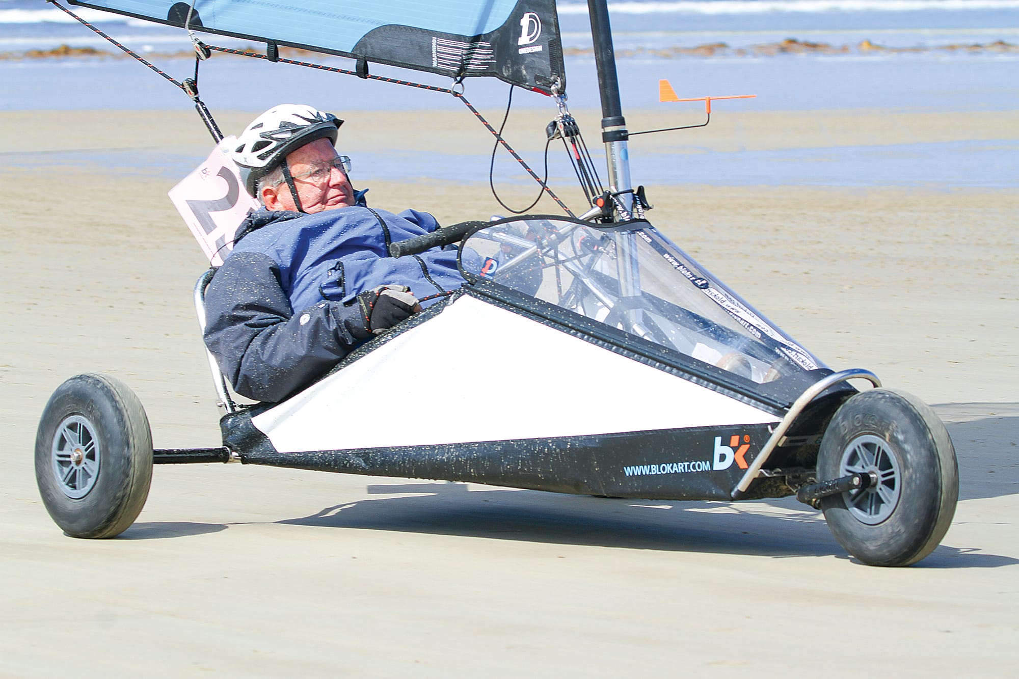 Ron McDonald from Anglesea competing in the 2025 Australian Blokart Championships at Waratah Bay. B71_1225