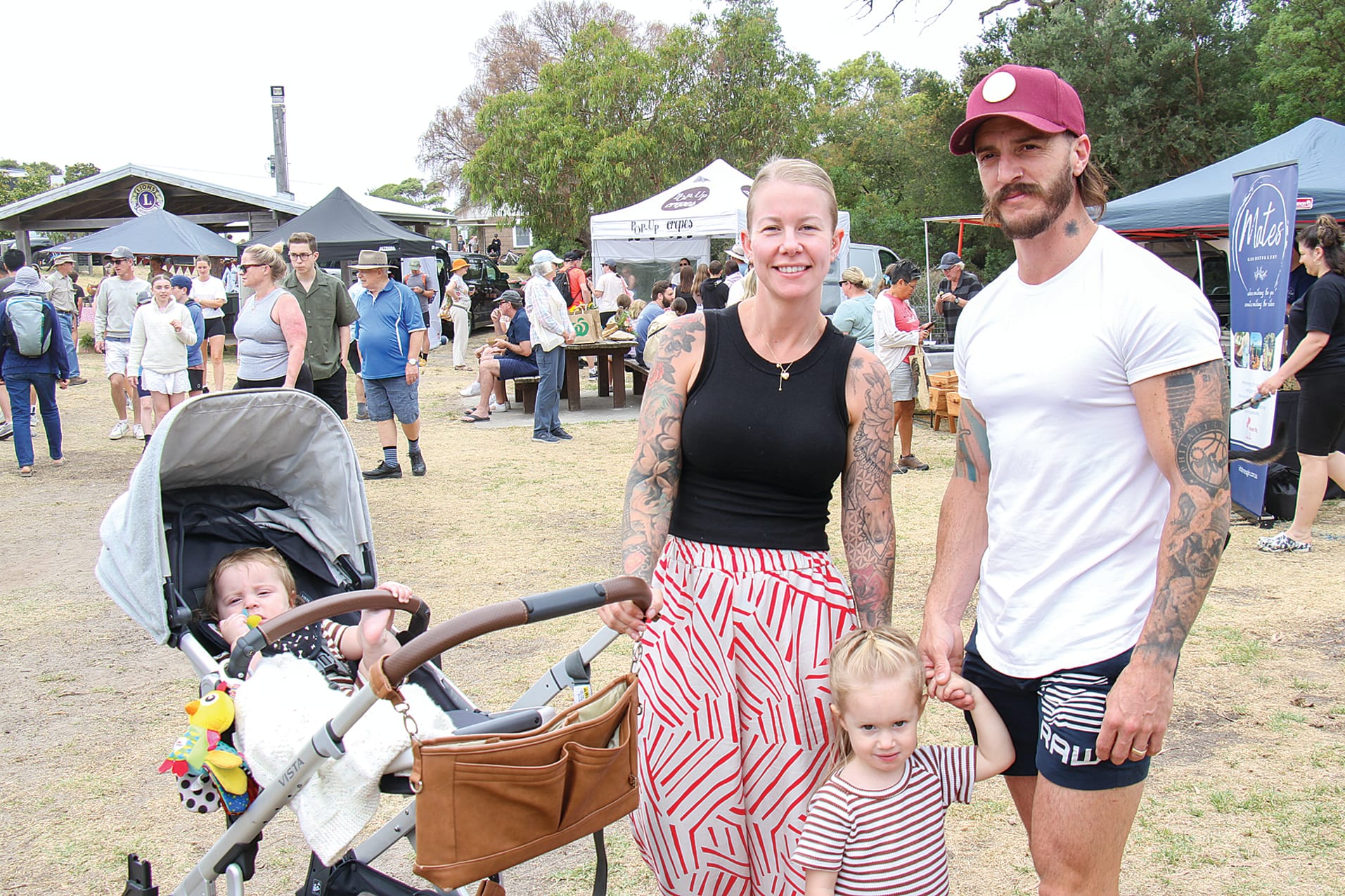 Hanna, Shaun and family in Inverloch for the Australia Day Farmers Market. B17_0425