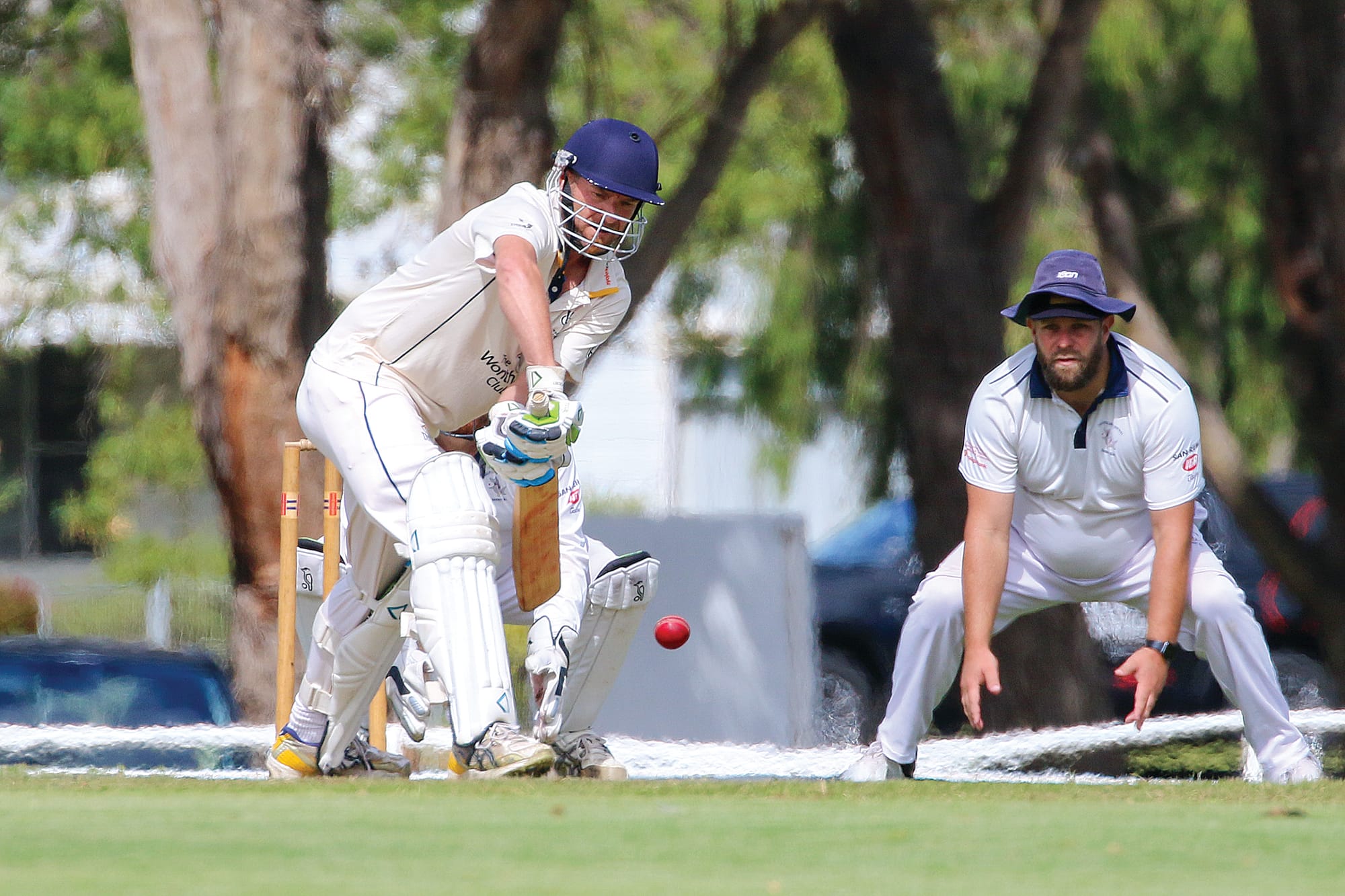 Club’s Gavin Britt works the ball cleverly through the covers to collect a few more runs. ob44_1225