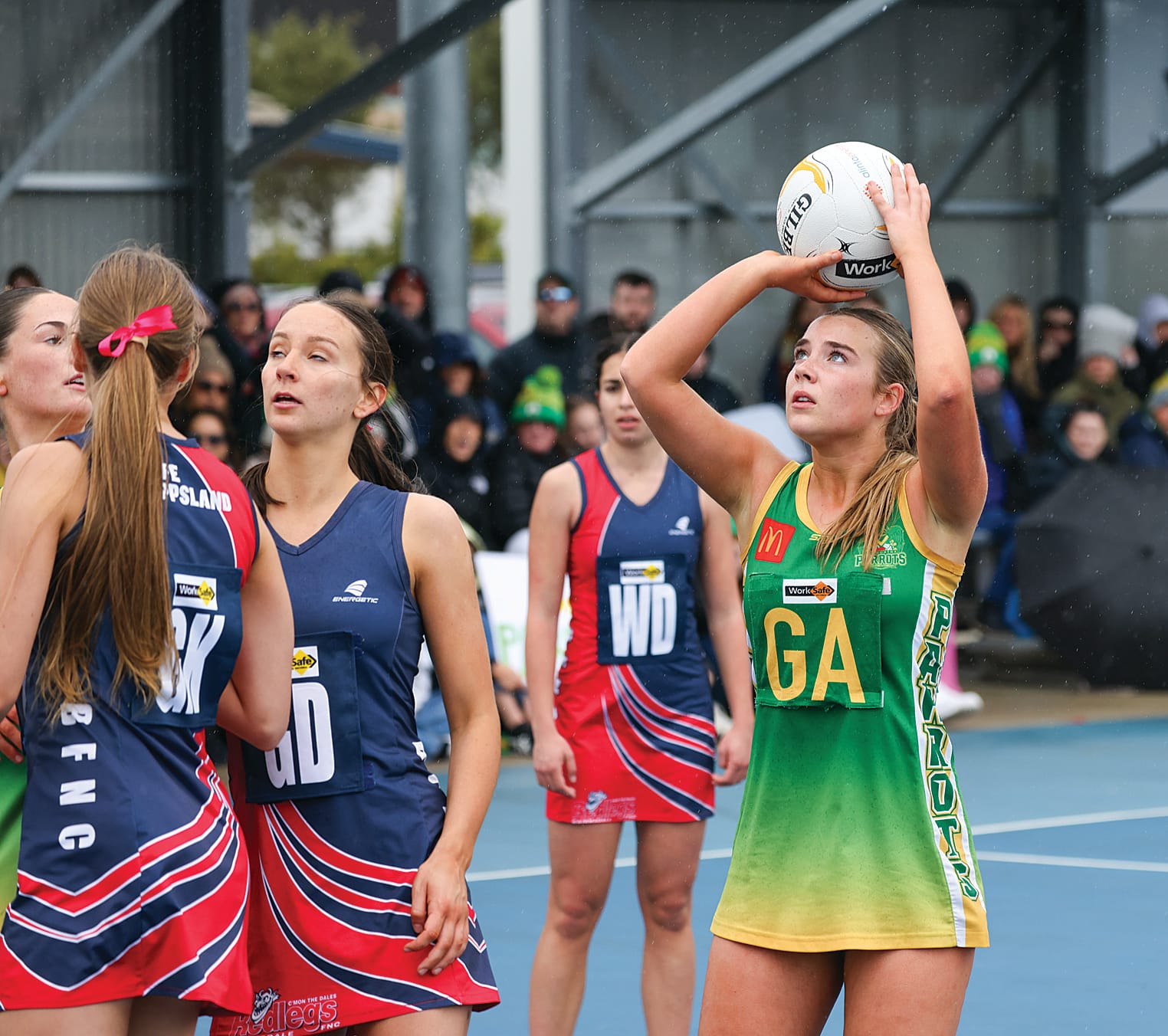 Lucy Heber was all concentration as the ball left her fingertips. She ended the match with six goals. w08_3825