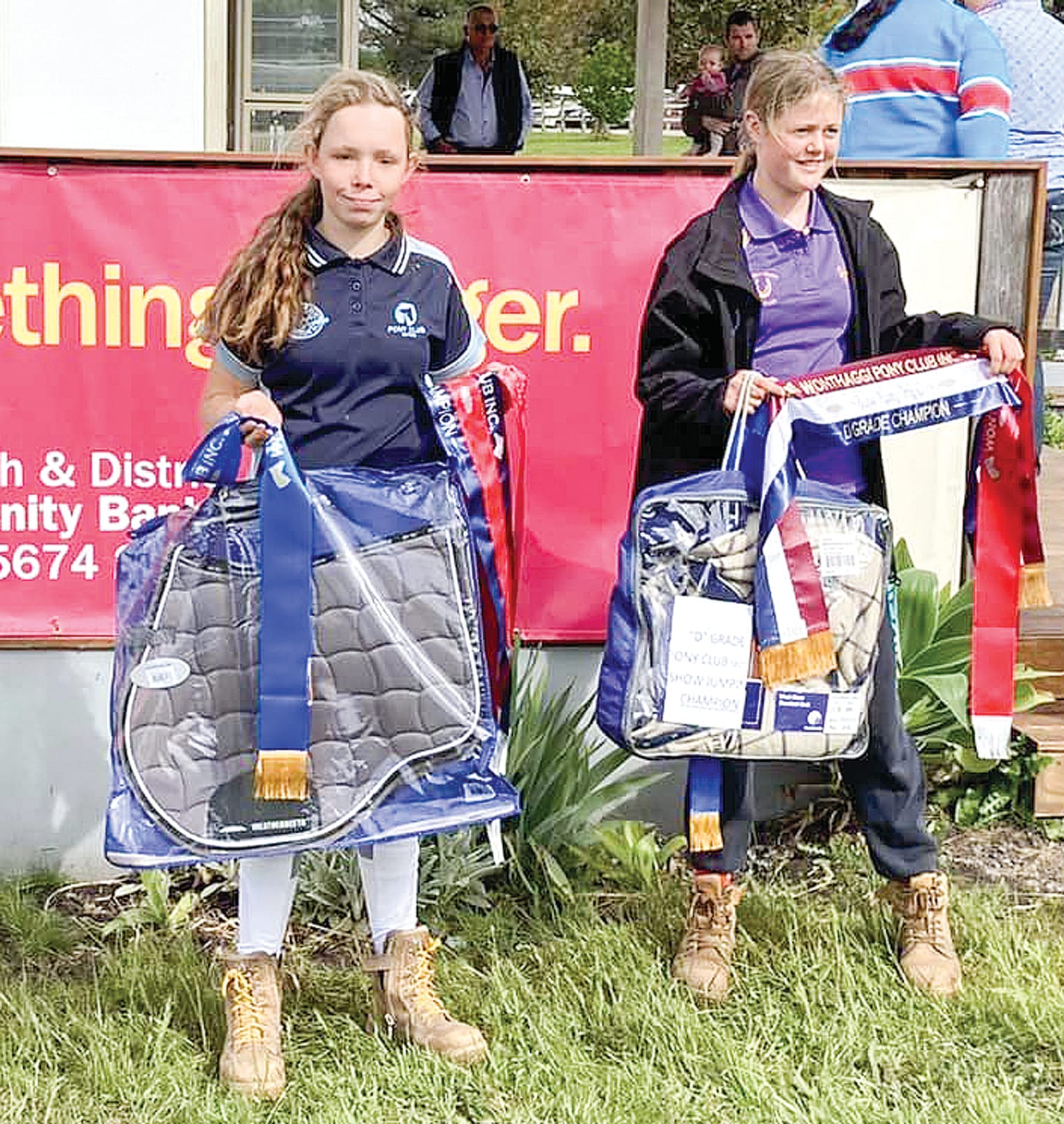 Pony Club D Grade Champion Holly Chila and Reserve Champion Emily Rerden.