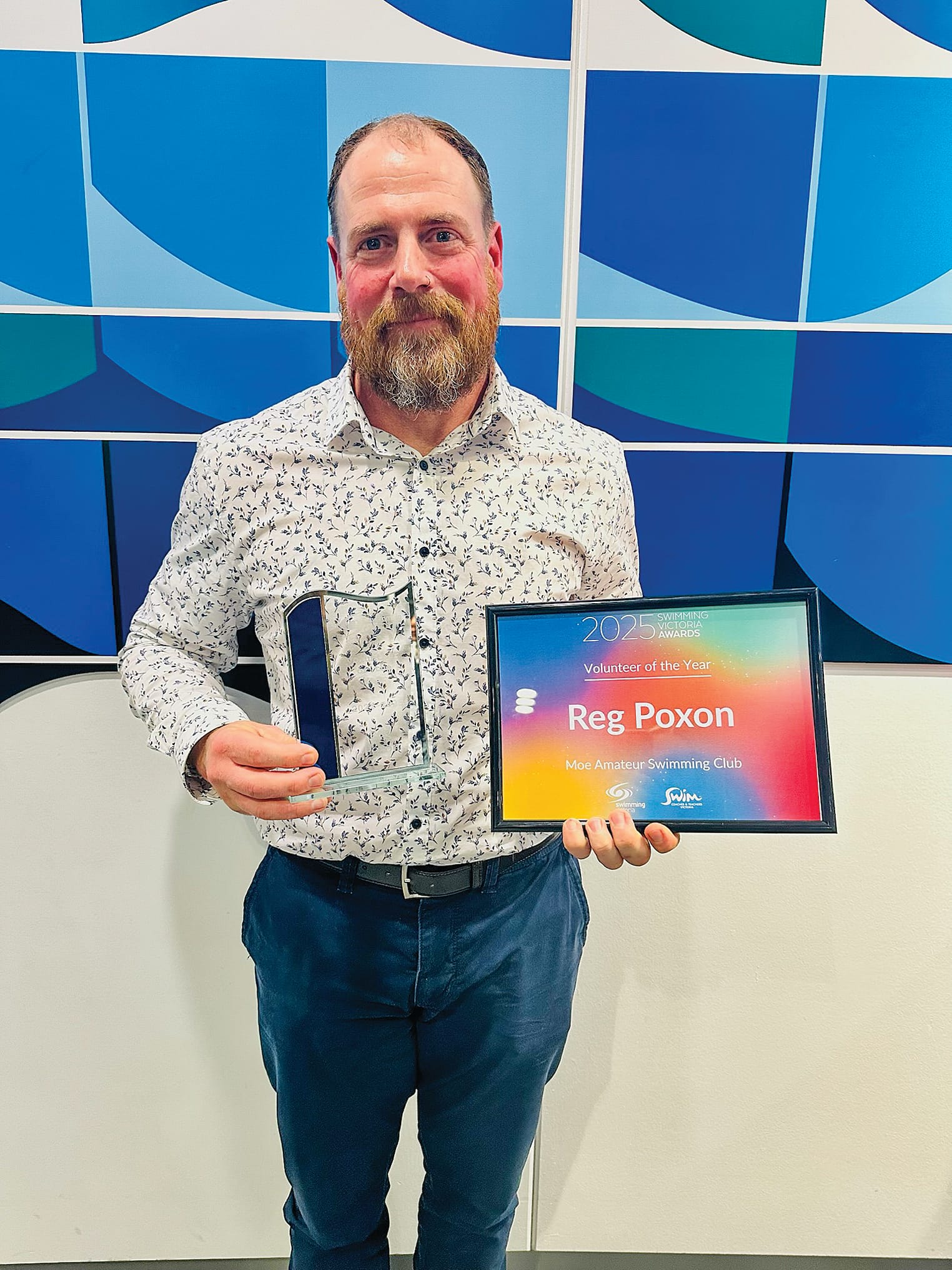 Reg Poxon won Volunteer of the Year for his efforts with Moe Swim Club. 