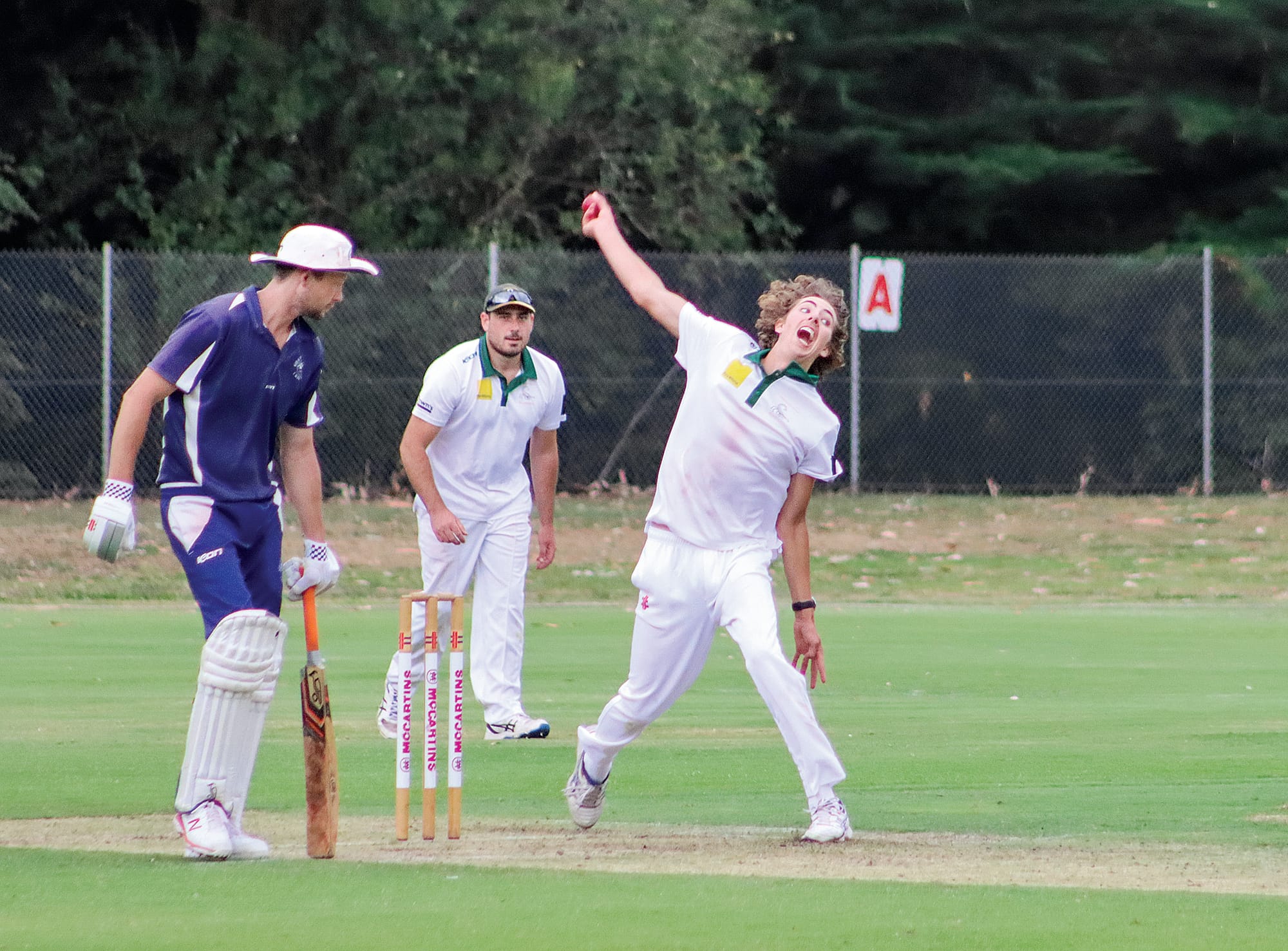 Noah Fixter delivers for Leongatha Town on his way to figures of 2/31, helping the Scorpions defeat Kilcunda Bass. A24_0923