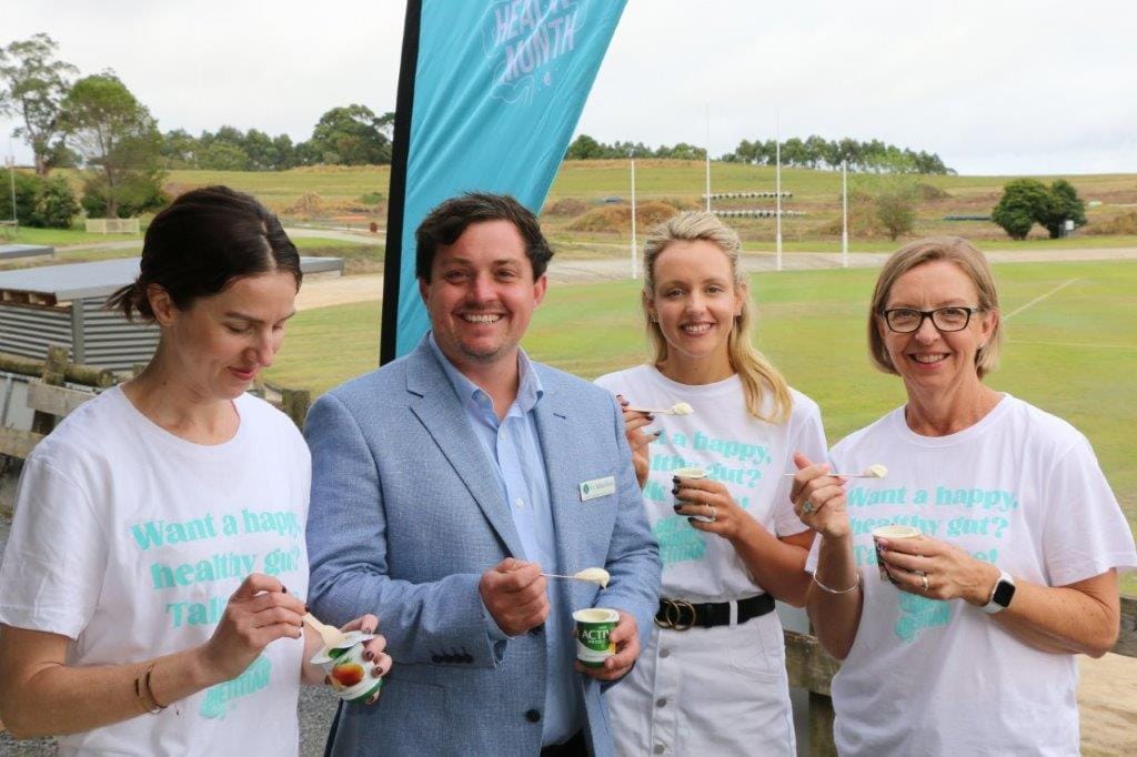 South Gippsland Mayor Cr Nathan Hersey supported the Gut Health Month message and the inclusion of dairy, including Bio Active Probiotic yoghurt.