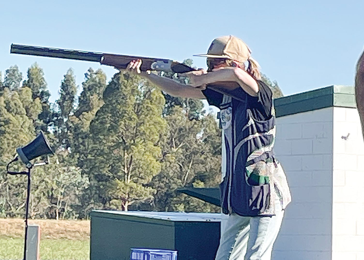 Kira Waldron has her eye fixed on the target while Clay Target Shooting. 