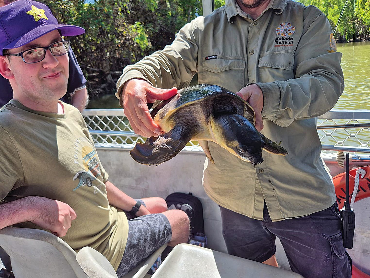 The boy who caught the pig-nosed turtle