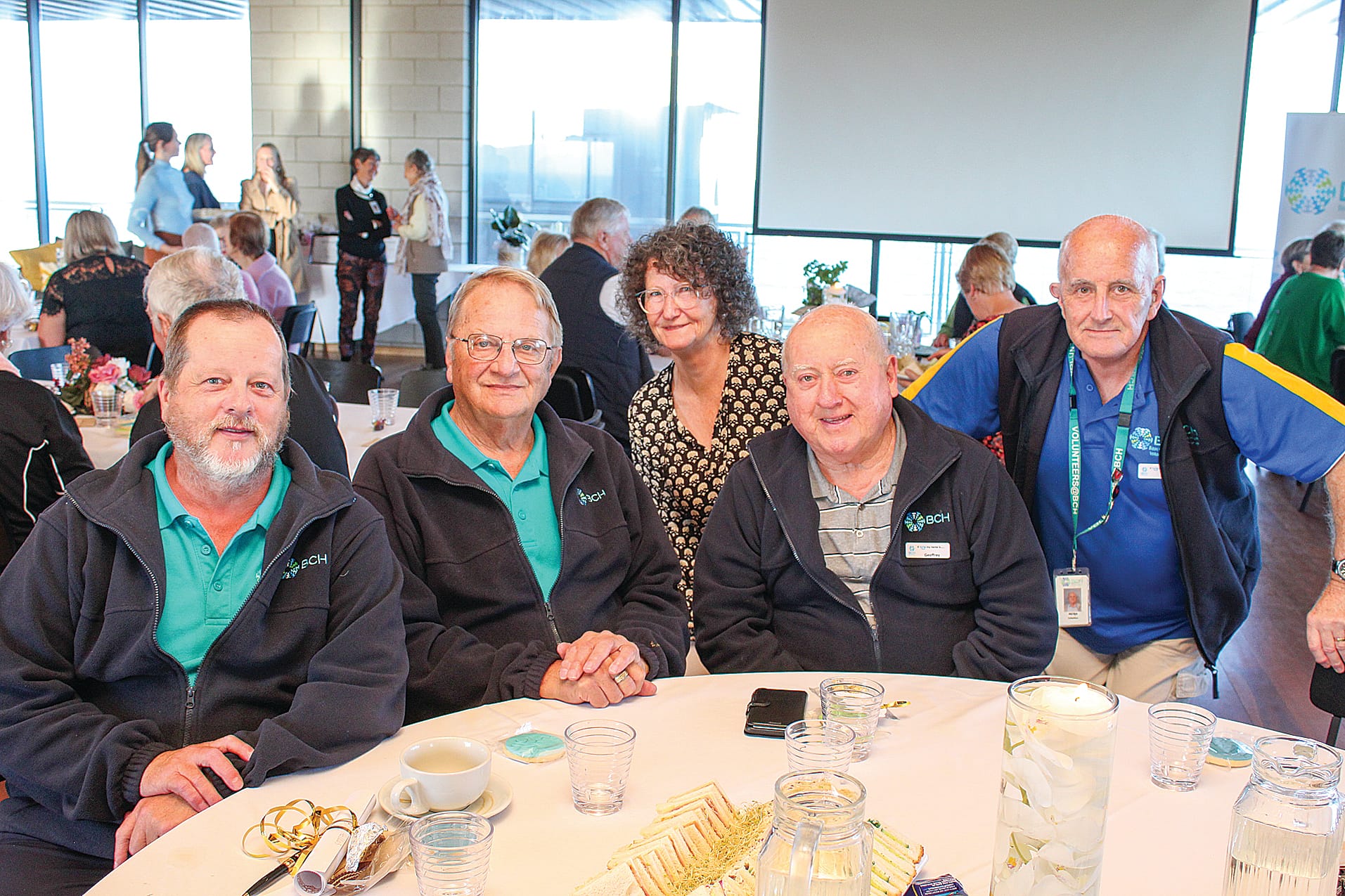 Ian Temple, Bill Hallas, Sue Wright (returning to volunteering), Geoff Brown and Peter Martin are among the Transport Drivers who take BCH patients to appointments.