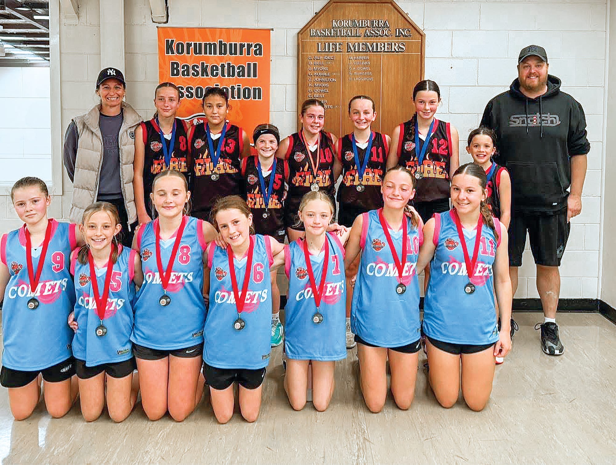 Fire won the U14 girls’ premiership, defeating Comets.