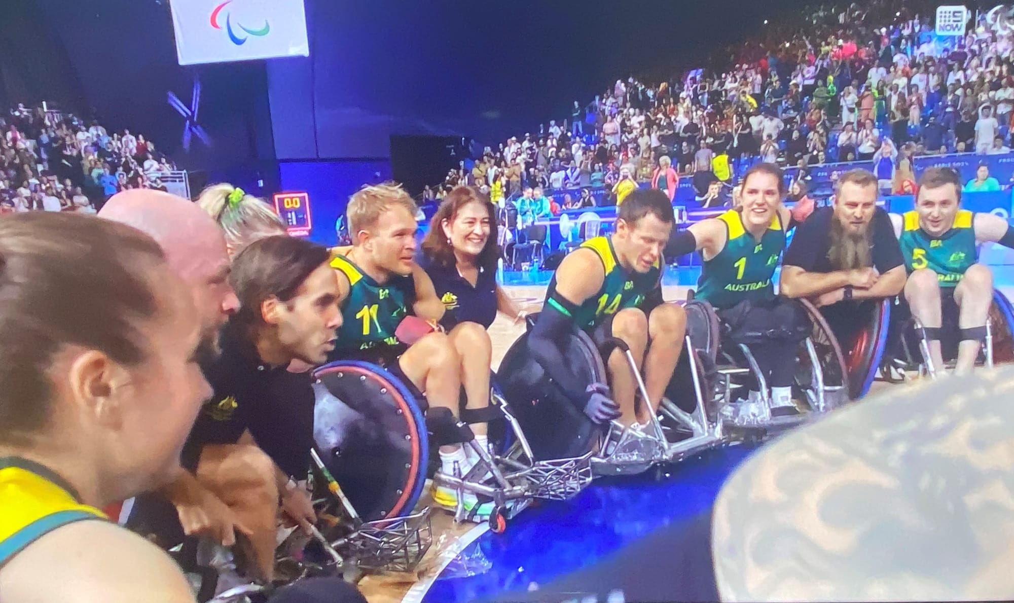 All togetrher now! The Aussie Steelers share their elation at winning bronze in Paris.