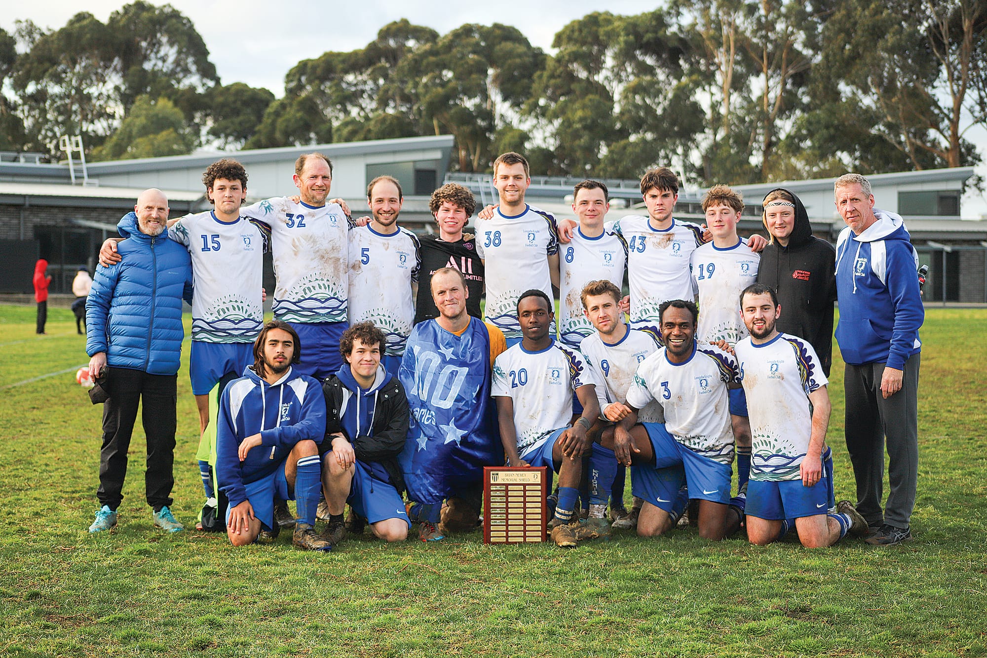 Leongatha Knights Charlie Dougherty celebrated his 100th game for the Knights. 