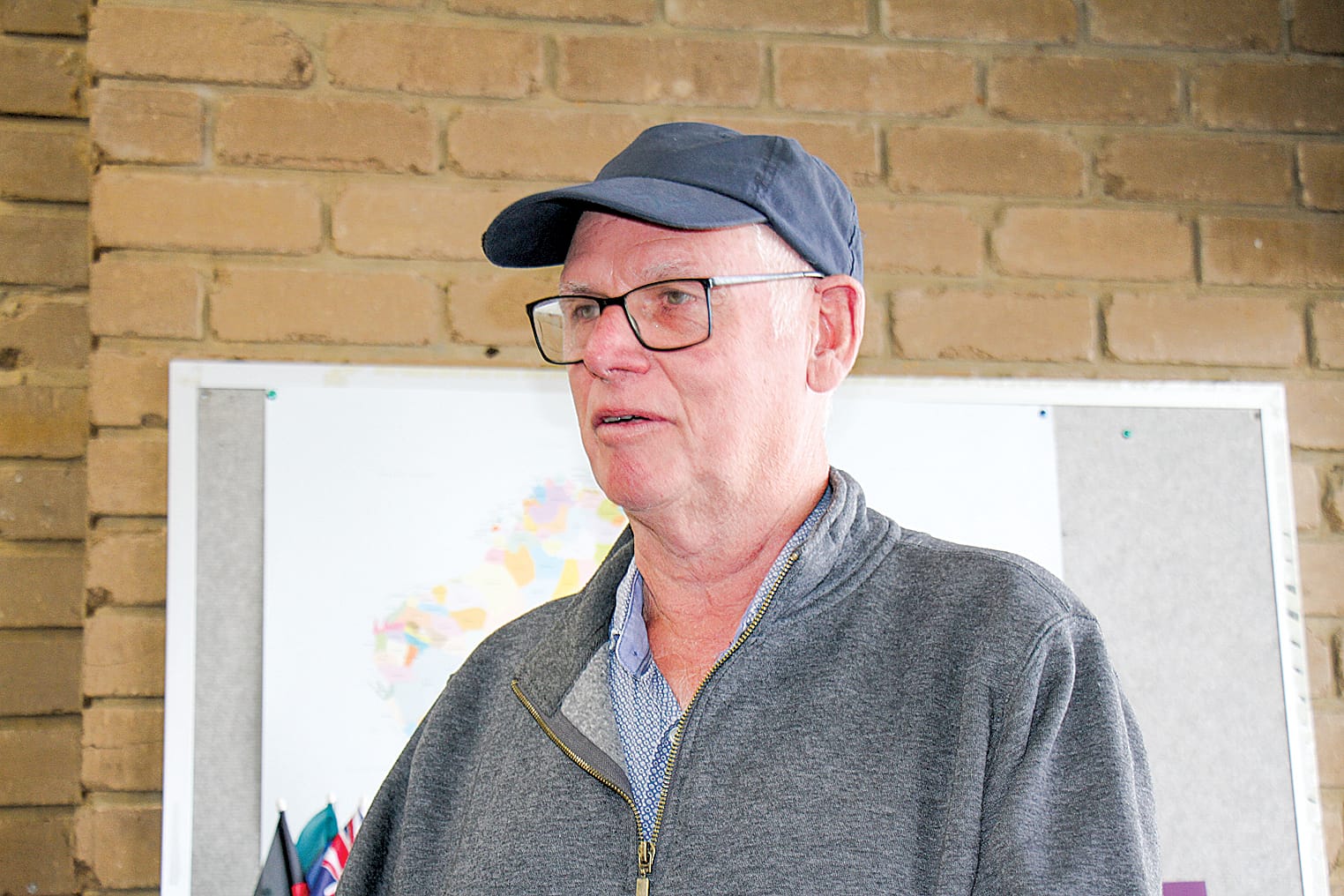 Greens candidate Terence Steele congratulated Mary Aldred on her win at the declaration of the poll for Monash. B68_2225