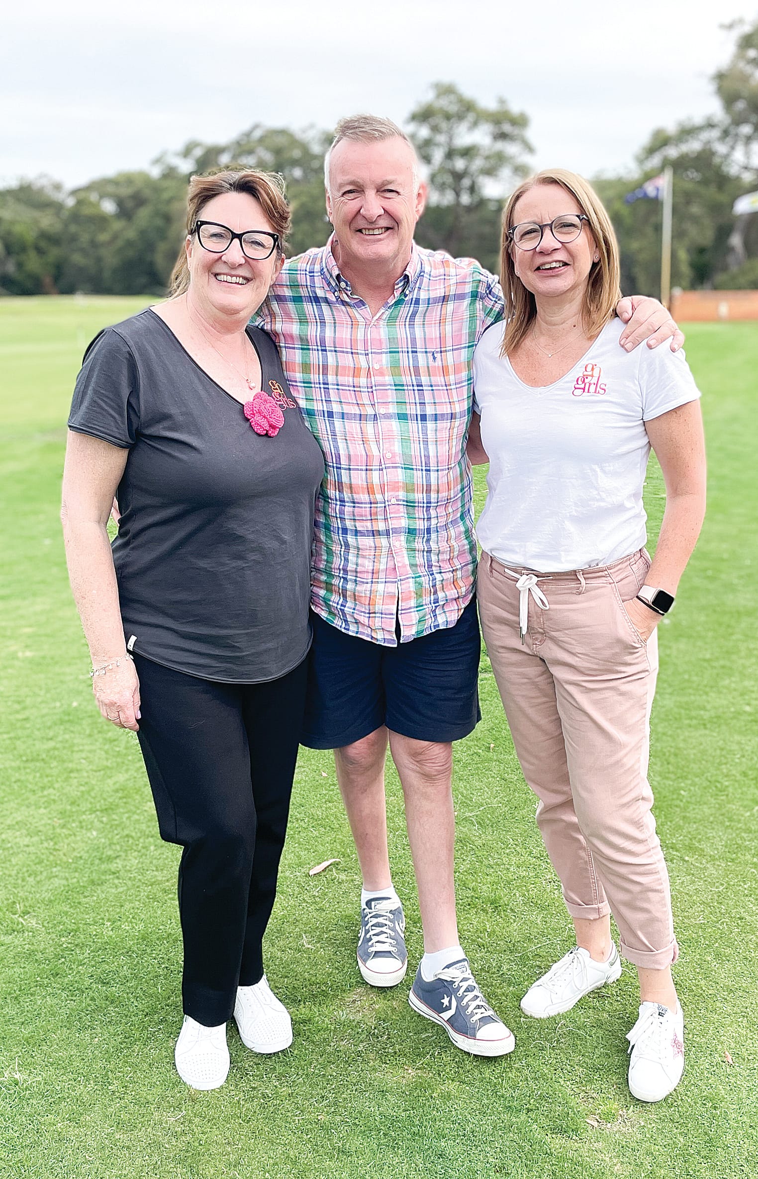 Go Girls Foundation CEO Michelle Jobson, Golf Day convener Craig Jobson, and Go Girls Foundation Partnerships and Community Engagement Michelle Maughan at the charity golf day at the Leongatha Golf Club.