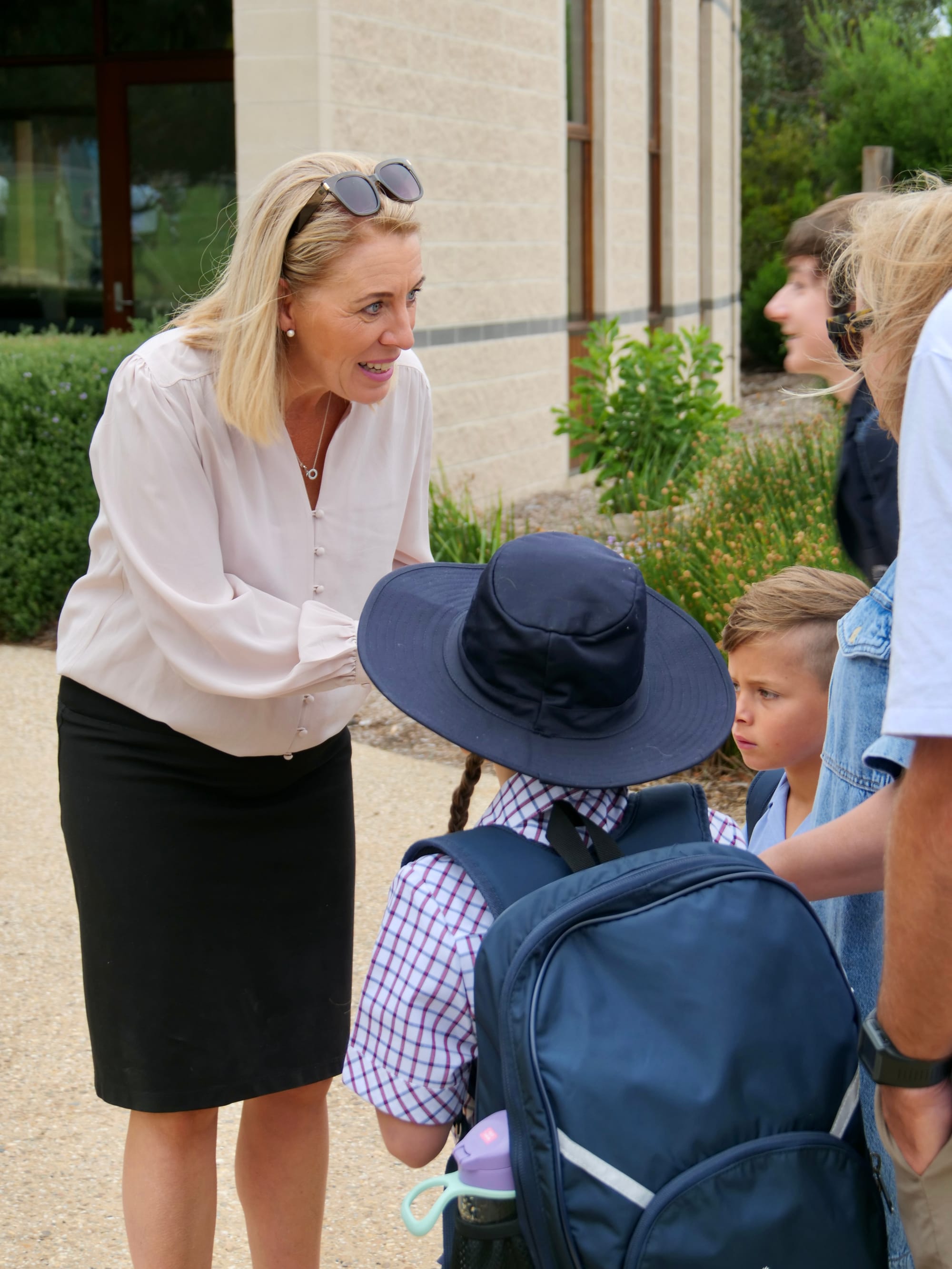 New Head of Junior School Cath Huther welcomes students back to school on the first day of term.