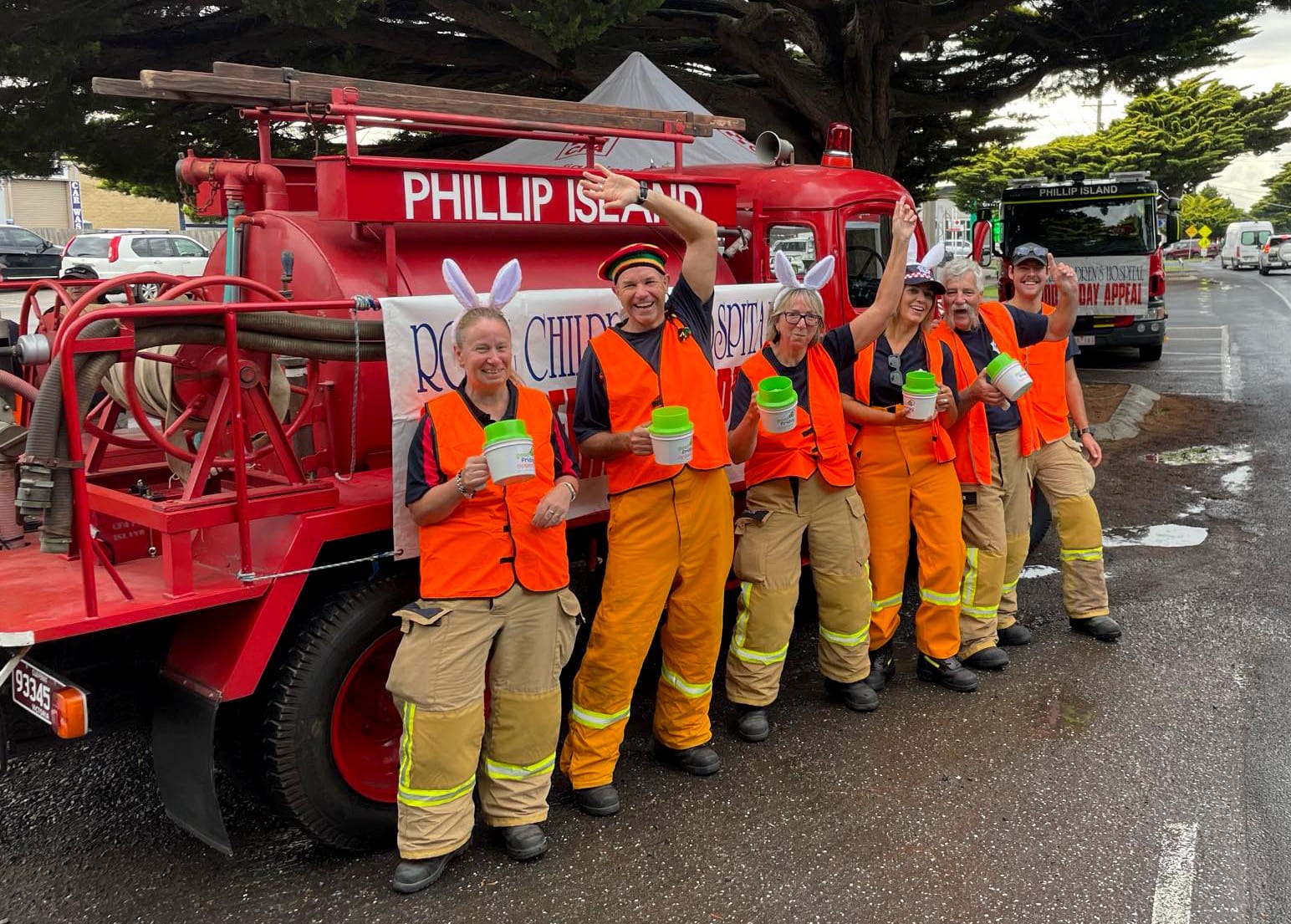 With the old truck out, Phillip Island Fire Brigade took charge on the corner of Thompson Avenue and Settlement Road as they raised $19,601.30 for the Good Friday Appeal alongside the Phillip Island community and visitors.