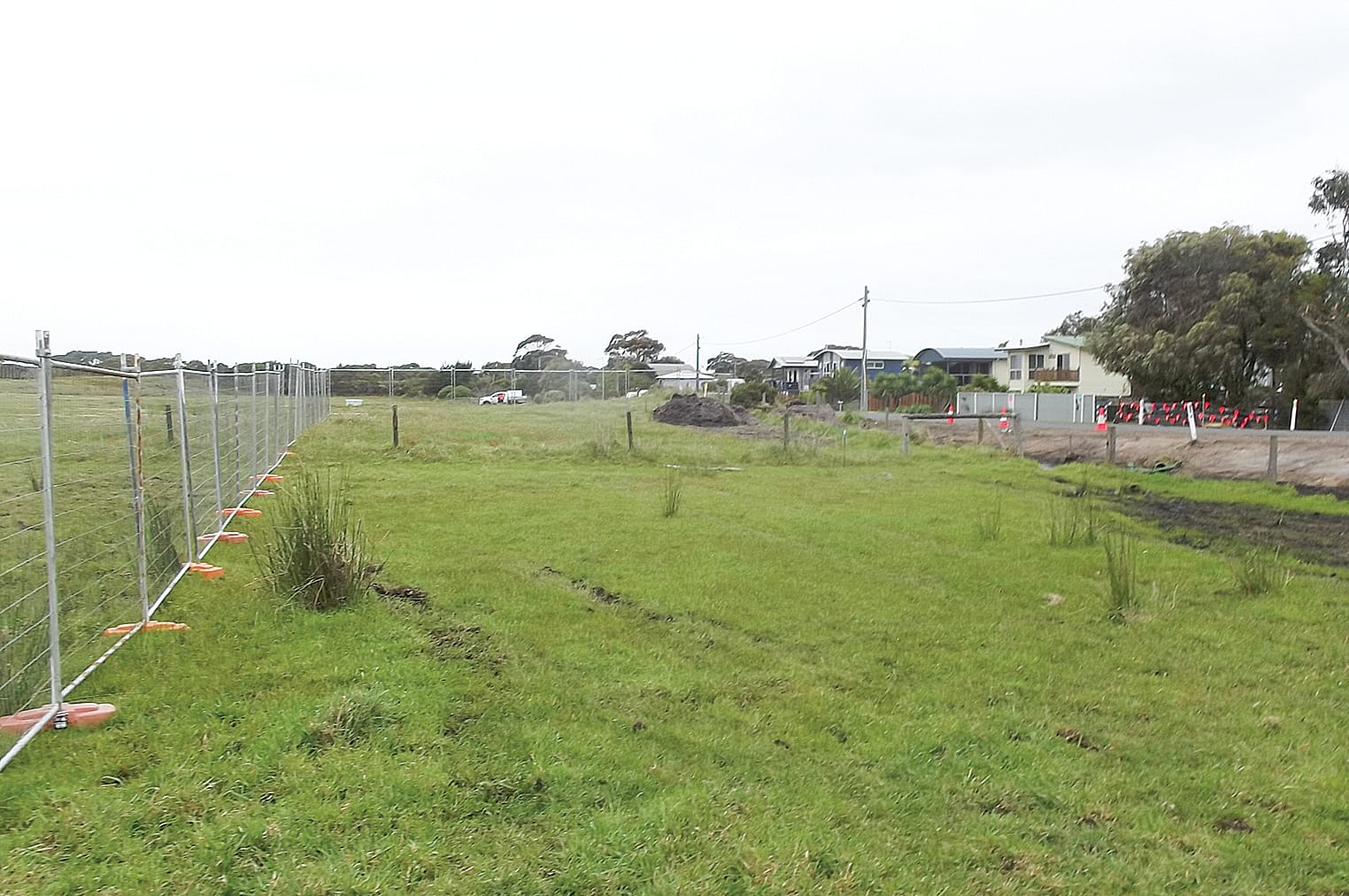 “Contractors have put up temporary fencing and are using the land as if it is their own, while they fix the drainage on the roadside,” said David Duke, owner of the land with wife Robyn.  