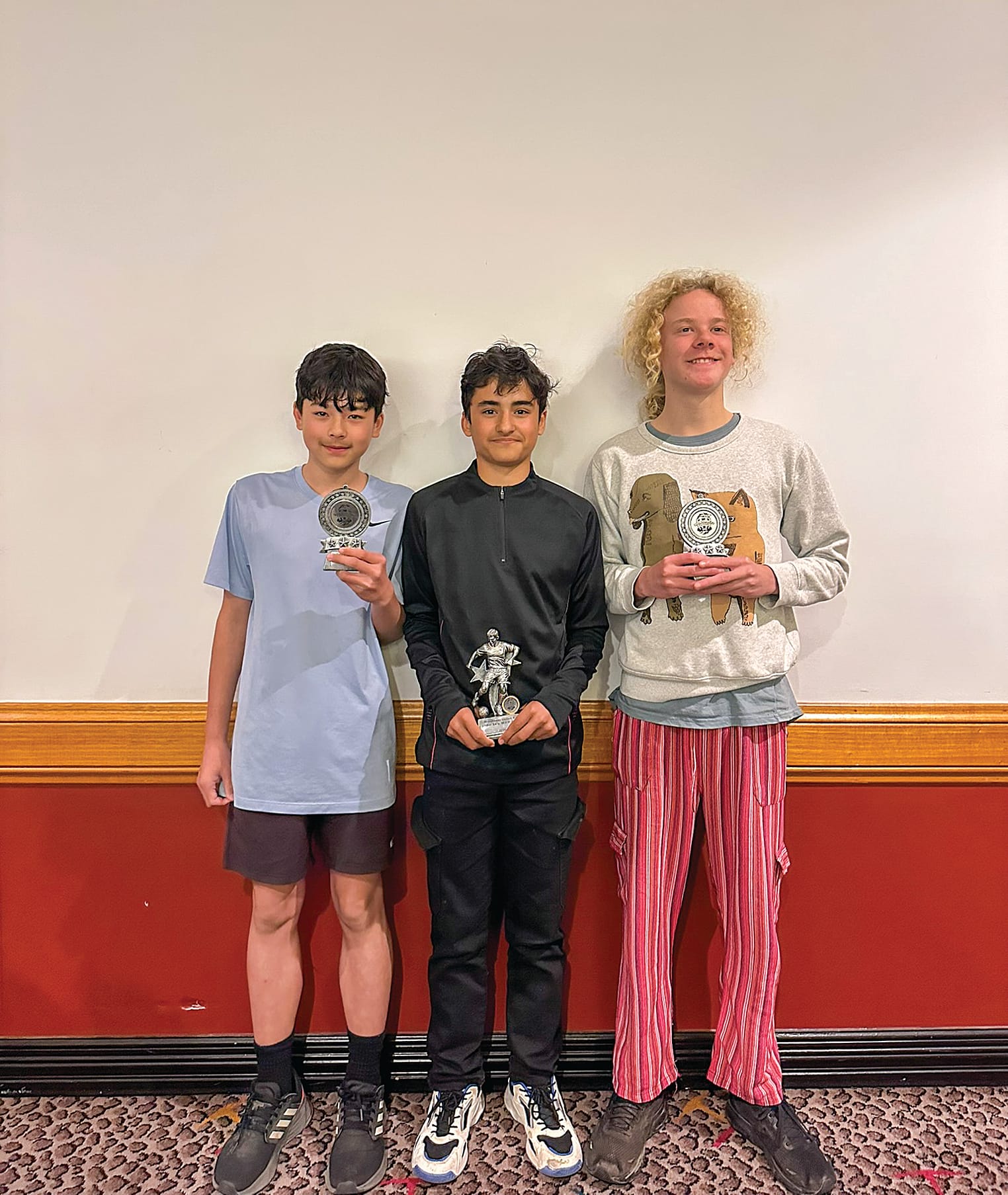 Casey Greer (Players Player), Mustafa Darwesh (MVP), and Lewey Murray-White (Coach’s Award) highlighted a brilliant year for the U14s.