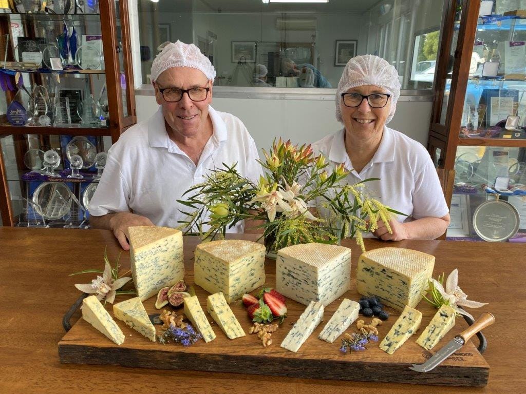 A world-class cheeseboard from Barry Charlton and Cheryl Hulls at Berrys Creek Gourmet Cheese at Fish Creek.