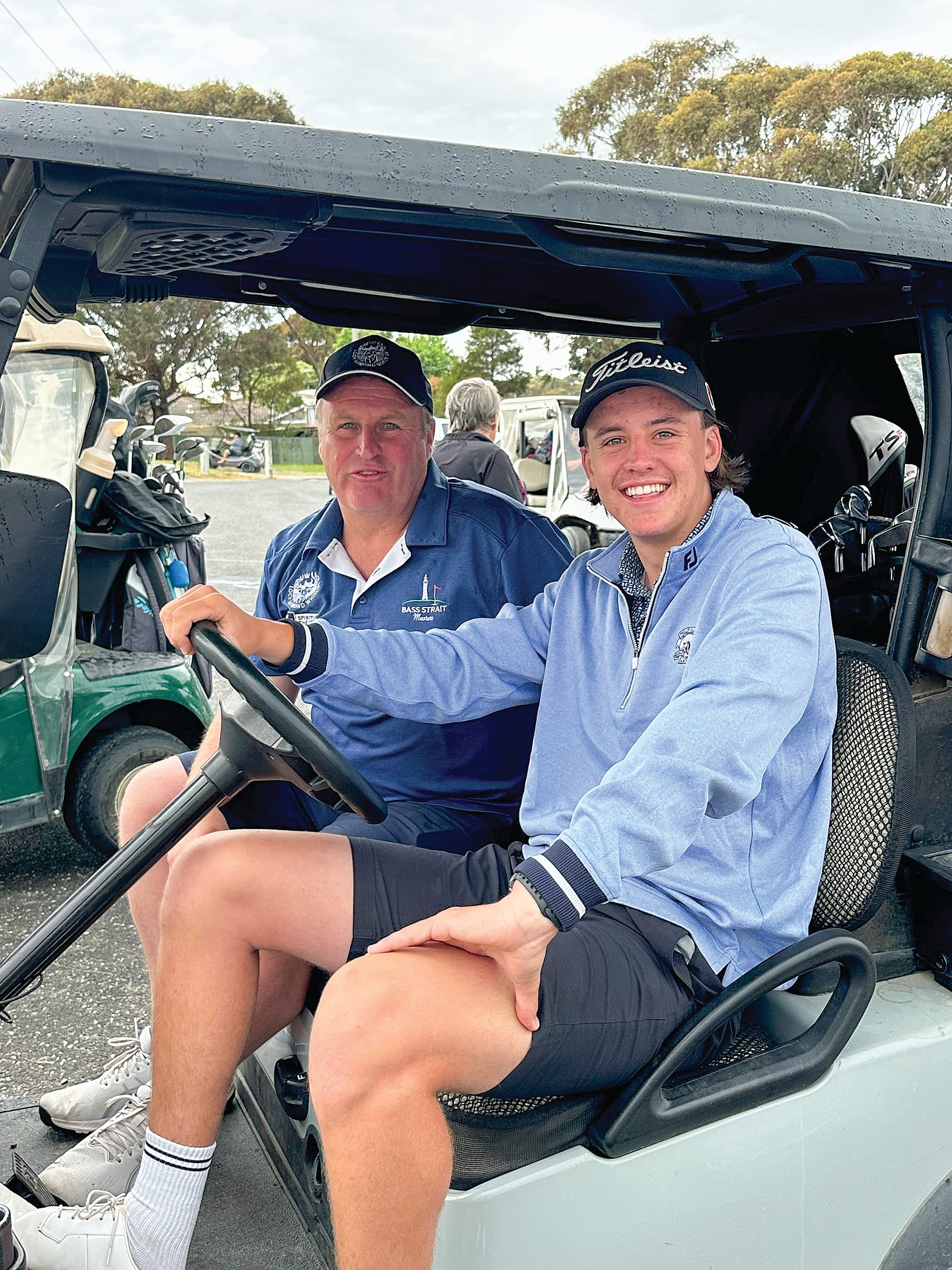 Chris and Brady Ross enjoying the BCH Ball Drop and Ambrose Golf Day.