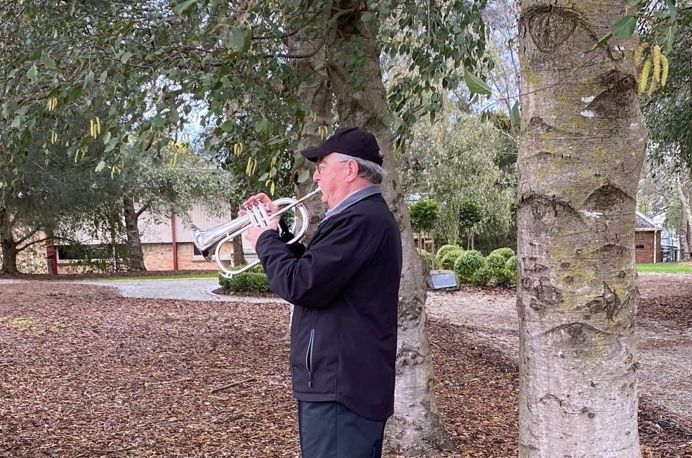Nigel Hutchinson-Brooks provided the authentic element to the Vietnam Veterans Day service at Korumburra on Thursday, August 18.
