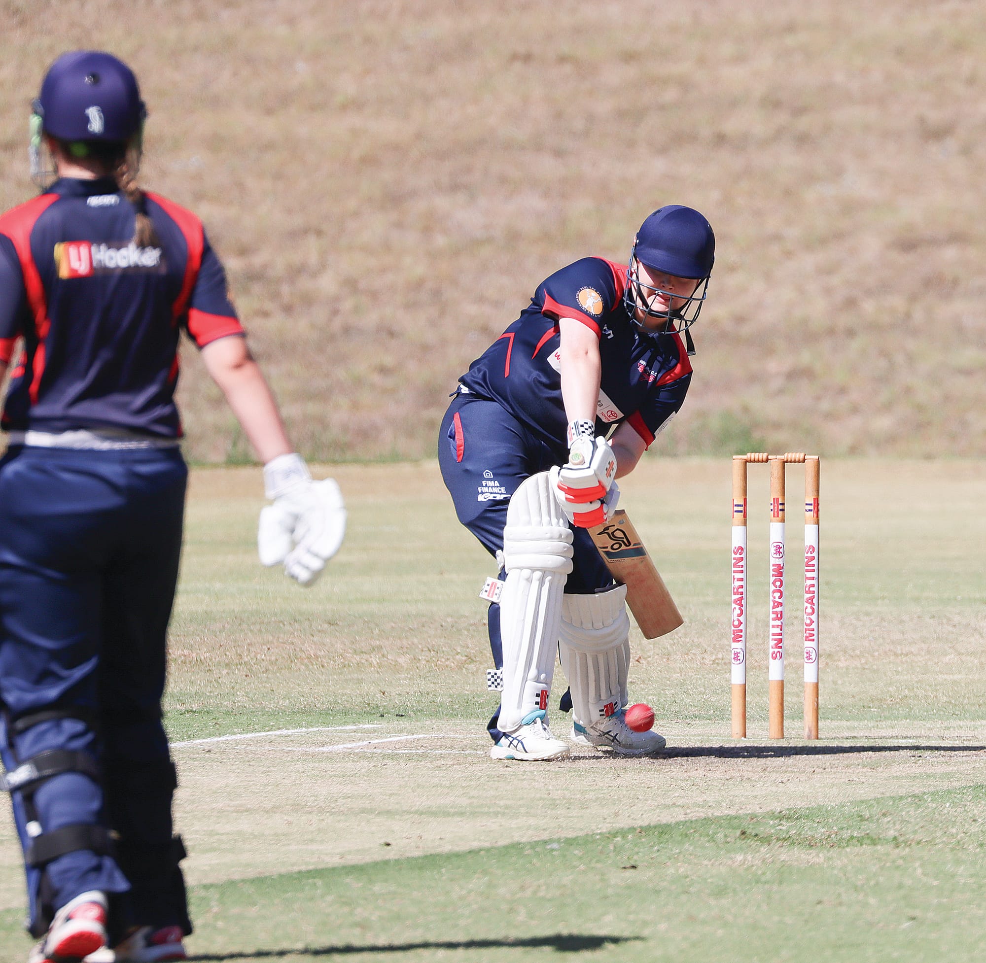 Keely Dennerley played it safe against some ripping bowling from the Imperials/Nerrena. W19_1025