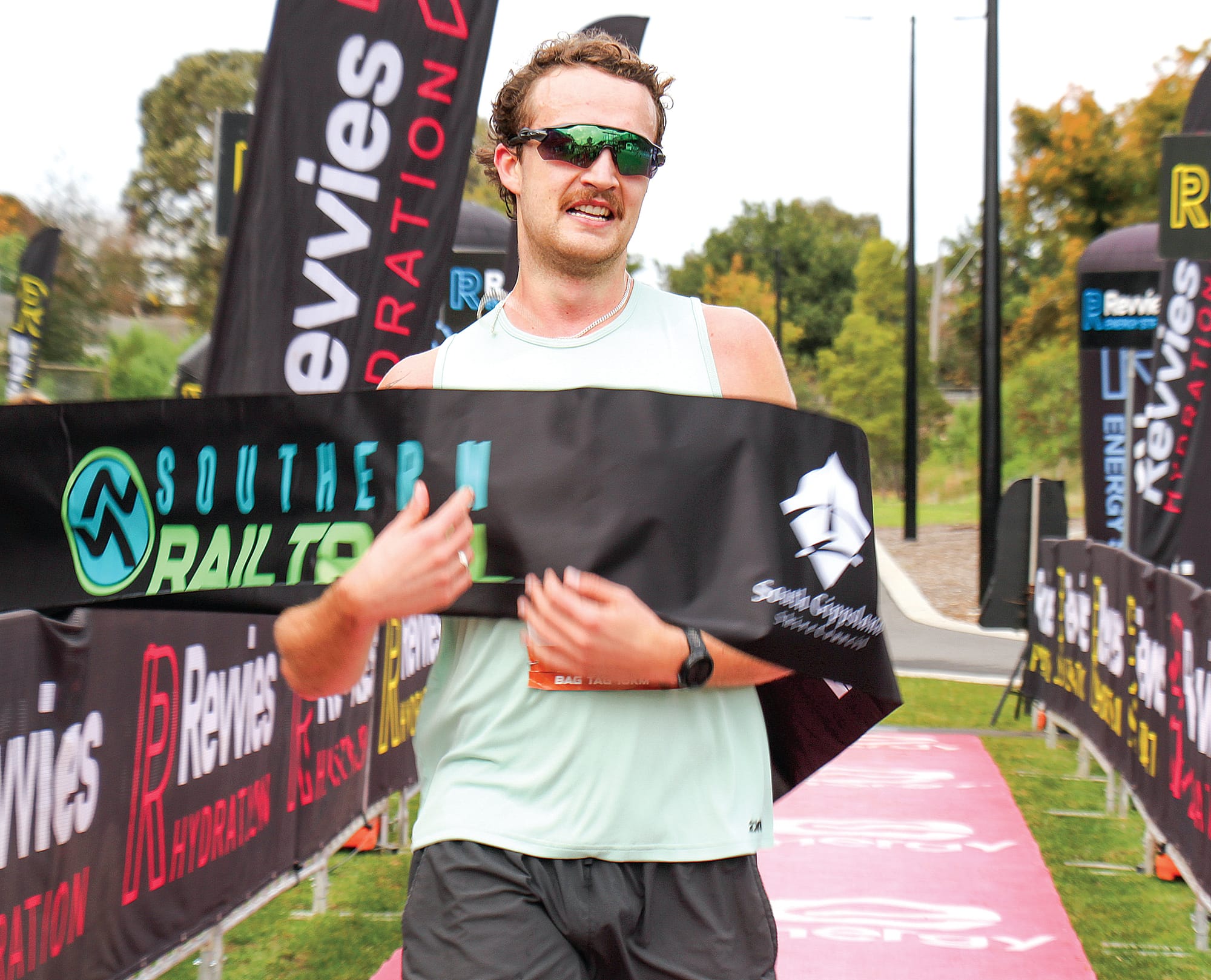 Marcus Hope was the 10km winner 2025 Southern Rail Trail Run. B88_2225