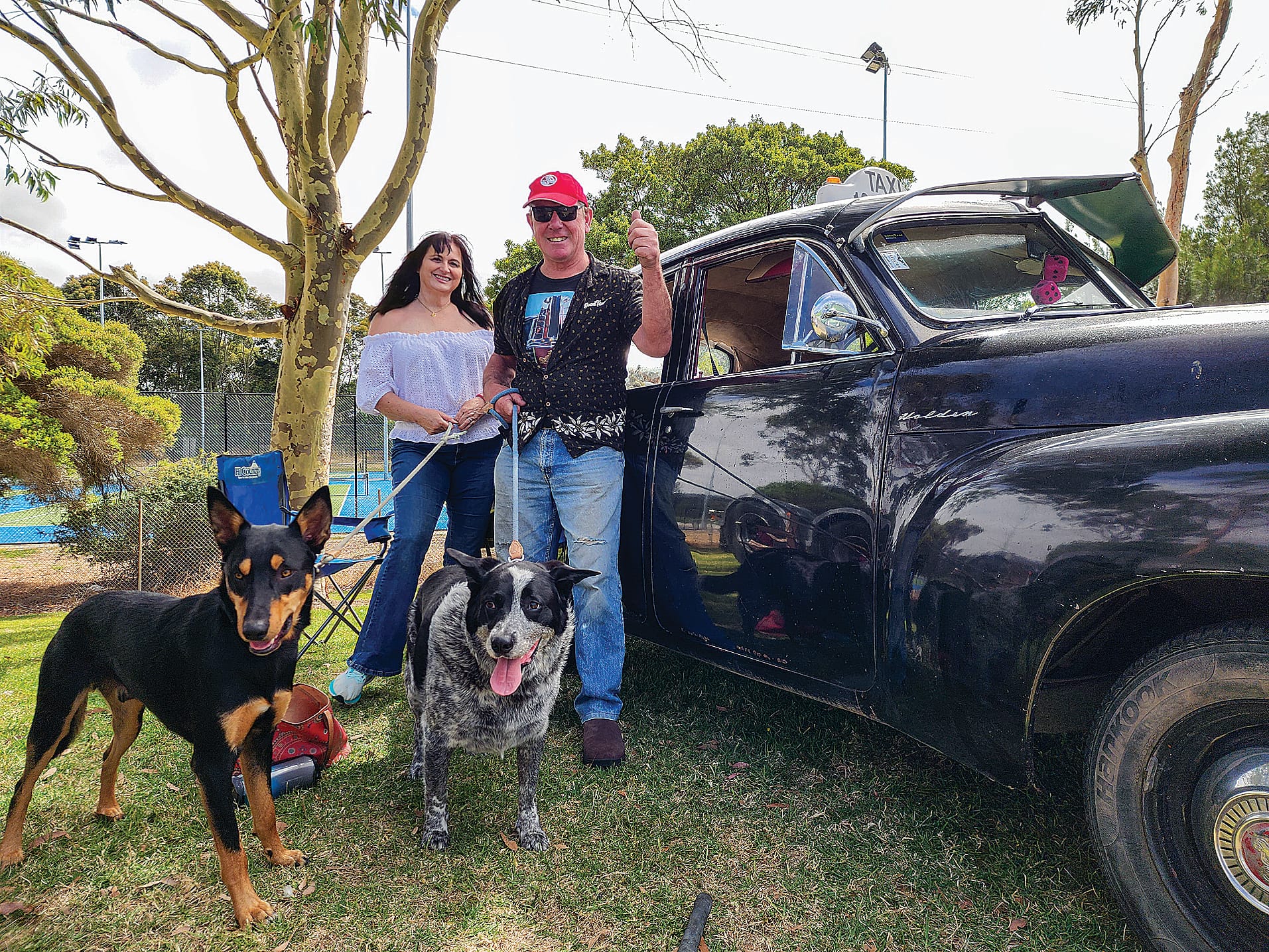 Houdini, FJ Barker, Wayne and Conny of Cape Paterson enjoyed a day out in the 1955 FJ which is still in its original condition. C24_0425