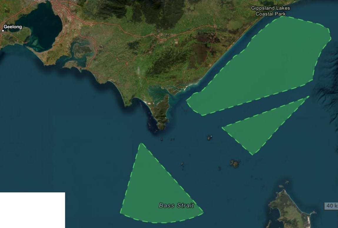 The newly declared offshore wind energy development zone.