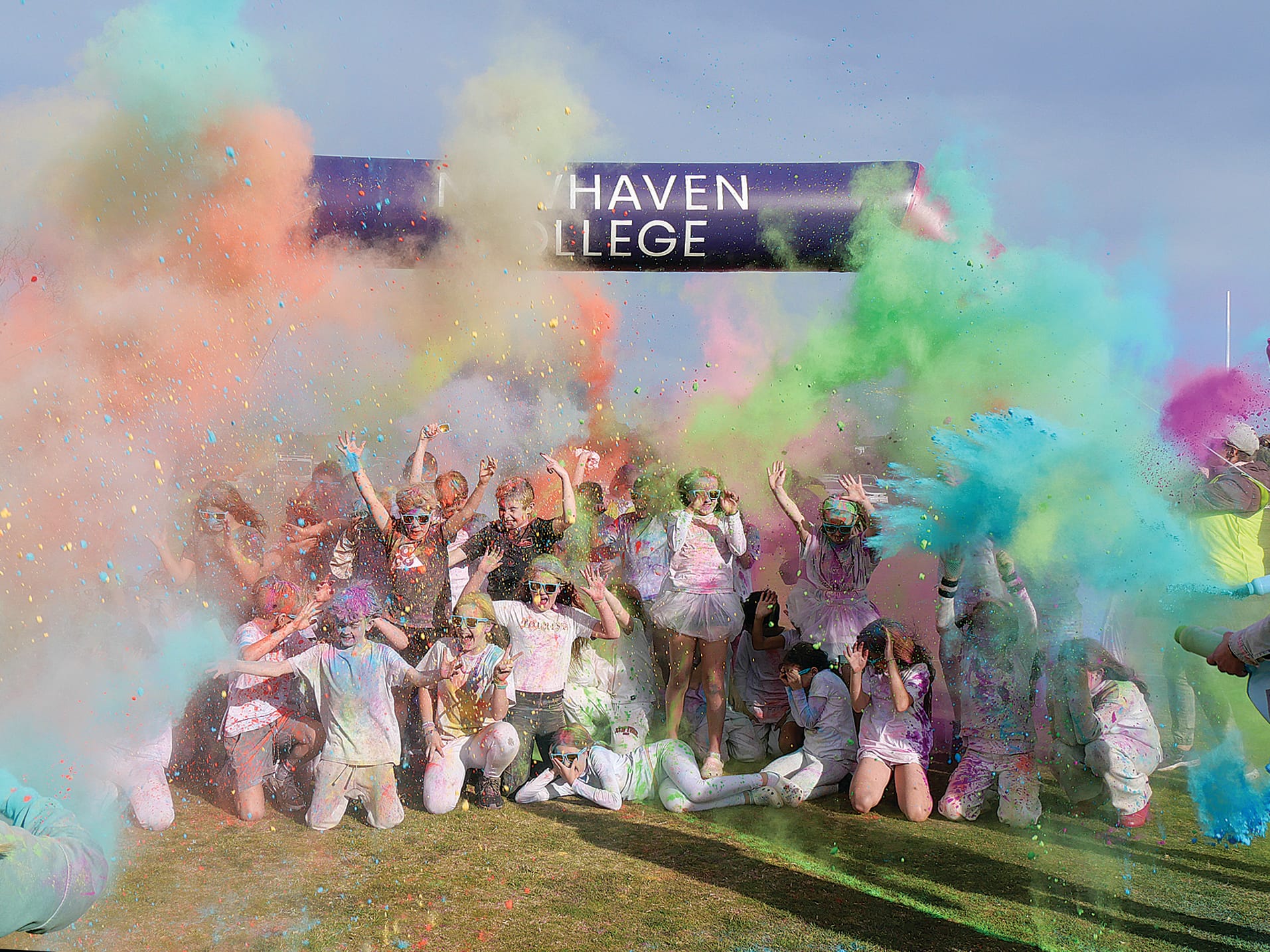 Newhaven College Year 4 students had a ball with the explosion of colour.