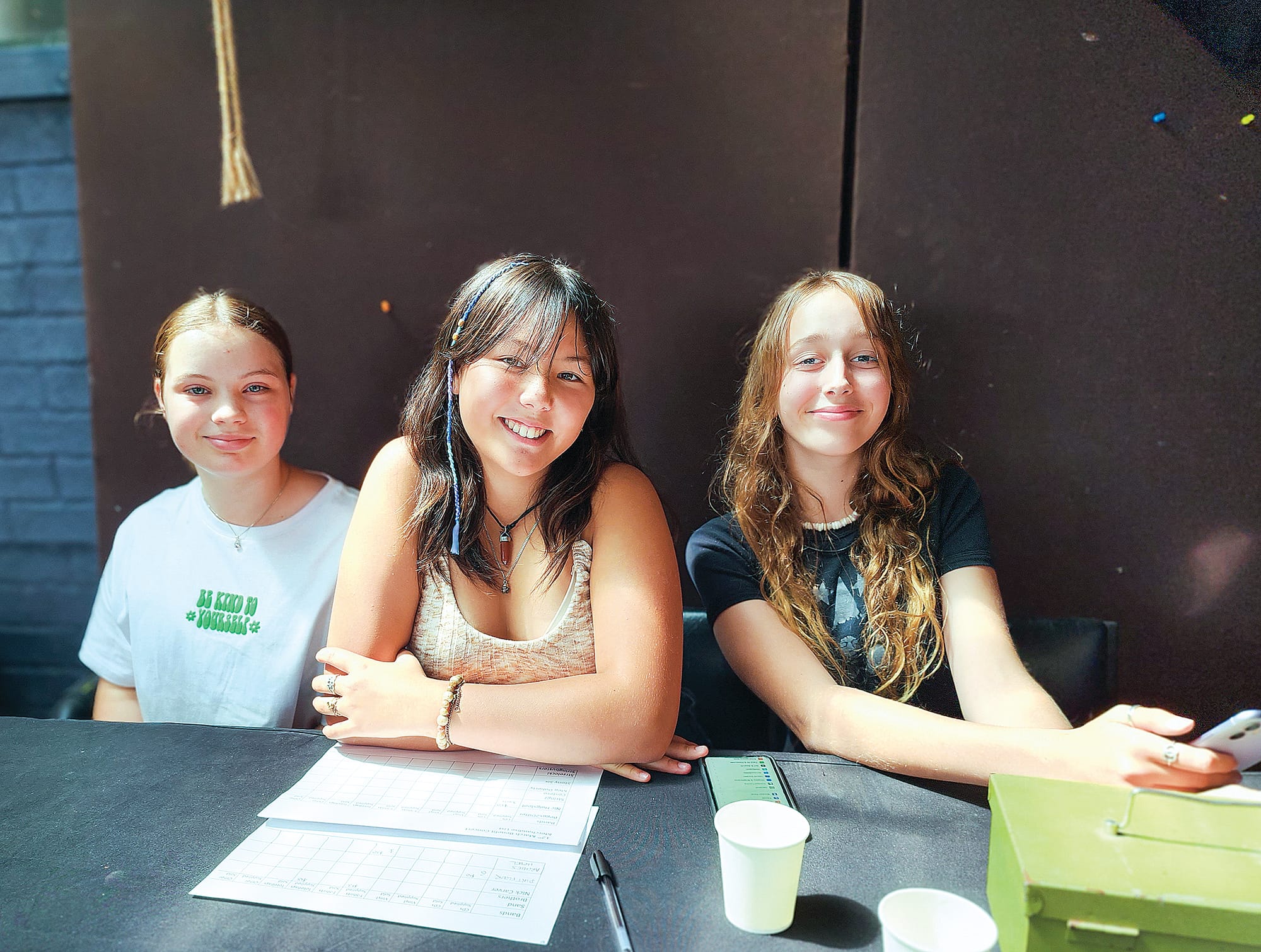 Neve, Zenna and Milla were at the entry greeting guests during Sunday’s event. C39_1123