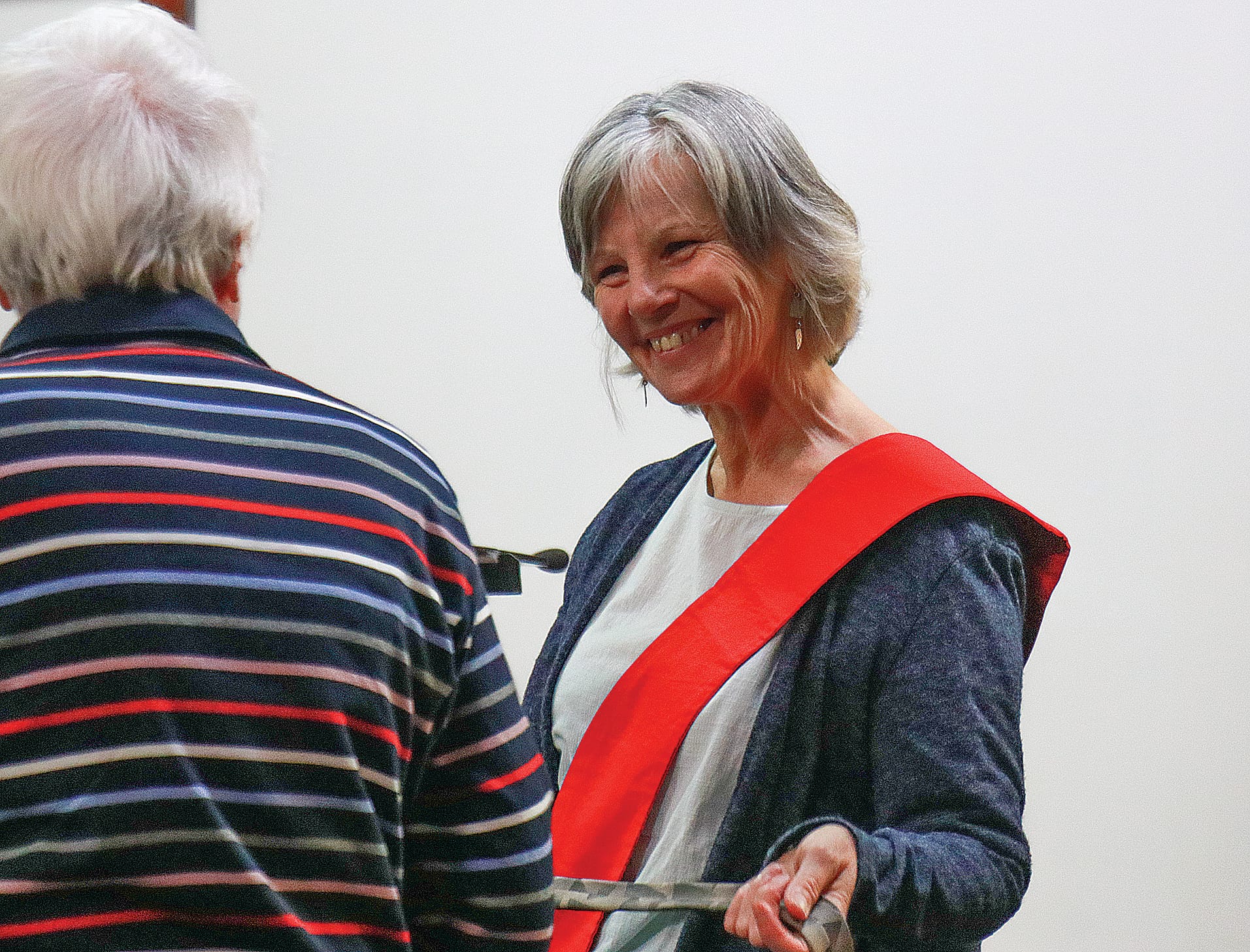 Rev Deacon Wendy Elson received ties from the community of the Inverloch Uniting Church in a farewell service. Z18_4024