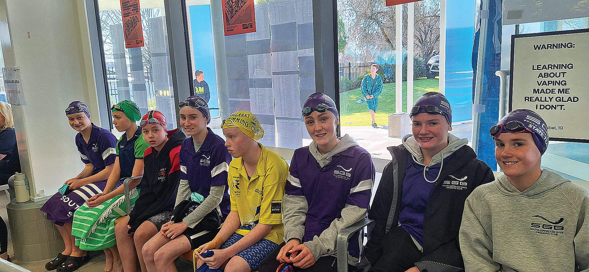 The 12- and 13-year-olds get ready to race their IM.