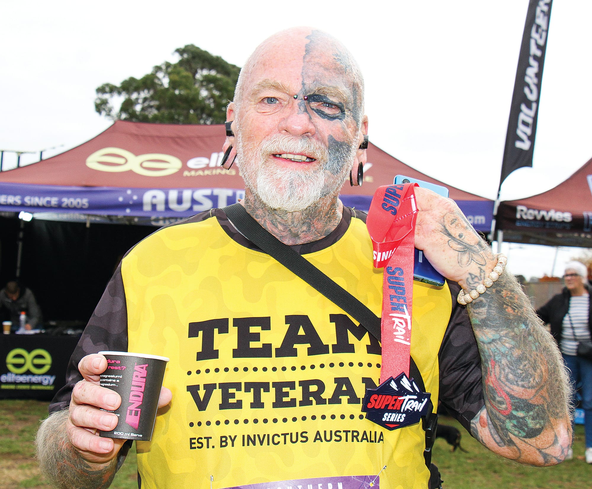 Veteran runner Warrick Clarke at the Southern Rail Trail Run in Leongatha training for the Kokoda Track. B90_2225