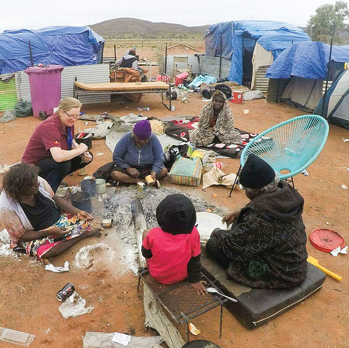Leongatha Midwife Louise Vuillermin at the Indigenous Sorry Camp in outback Australia where she worked as a nurse and a midwife for RFDS. 
