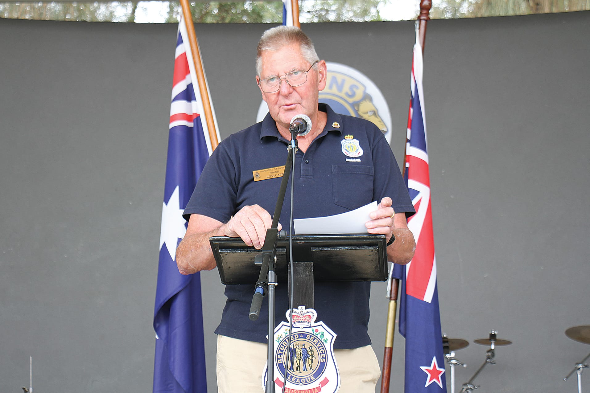 Inverloch RSL President Ross Gabb presented the Australia Day address at The Glade. B22_0425