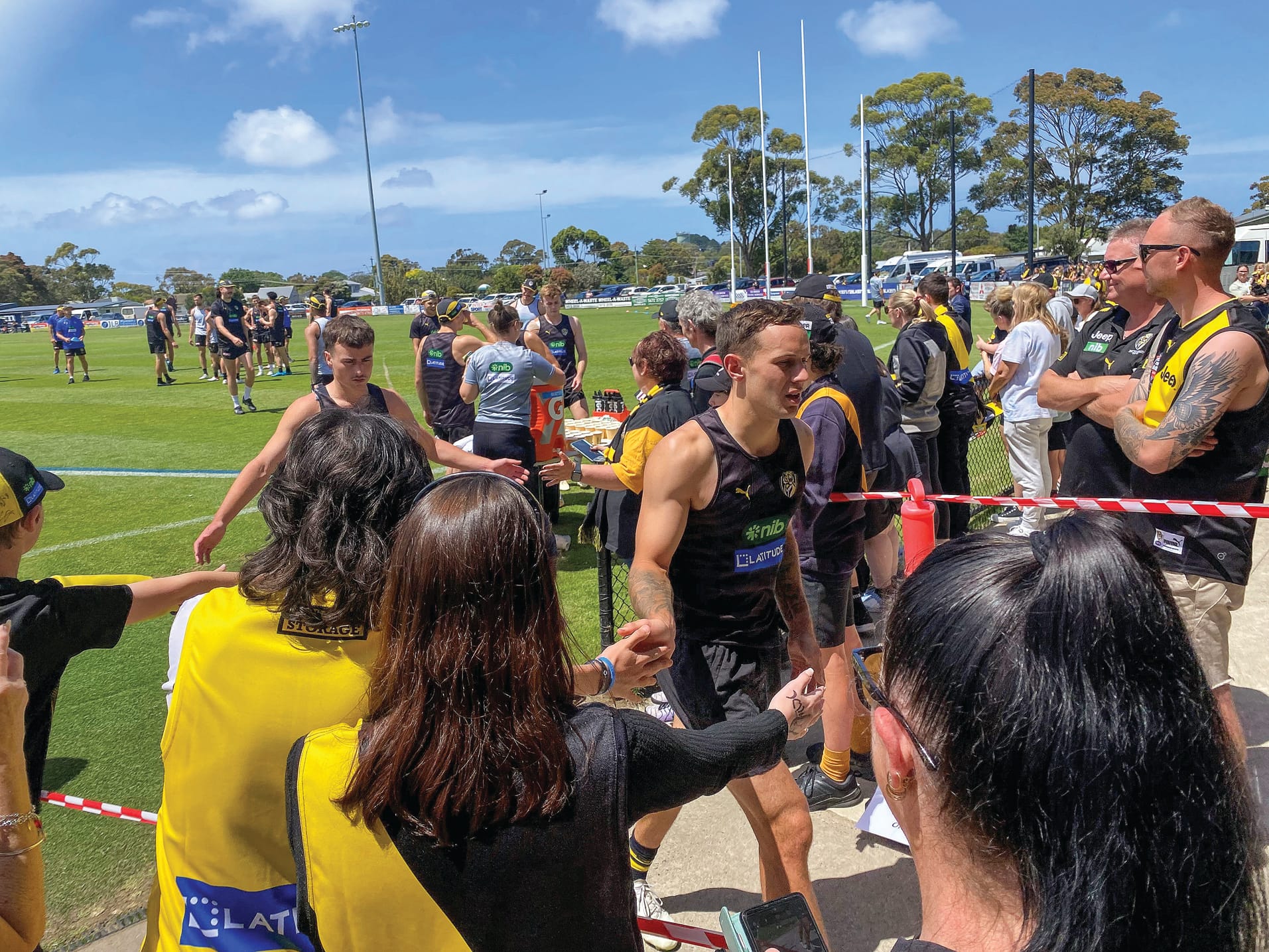 The Tiger players were more than happy to meet supporters during training.