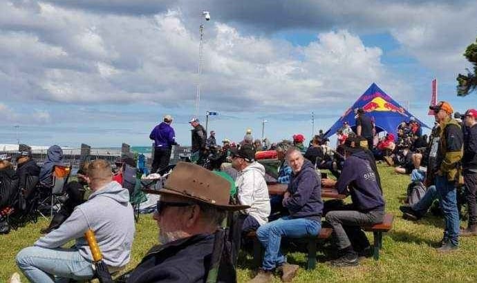 The hardy crowd at the track enjoyed some warm sunshine after a couple of wet days on the Island.