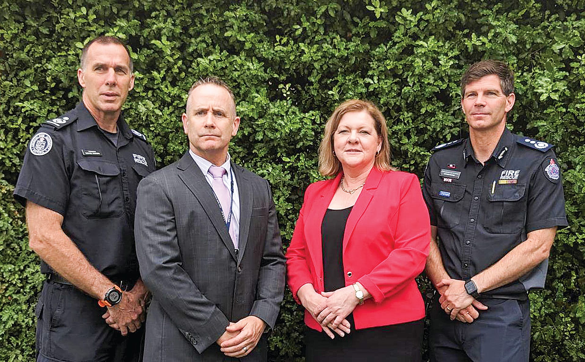 CFA Commander Michael Masters, Victoria Police Detective Inspector Arson and Explosives Squad Chris Murray APM, Crime Stoppers Victoria Chief Executive Stella Smith, and Fire Rescue Victoria Assistant Chief Fire Officer Anthony Pearce recently launched the ‘You Light it, You Own It’ campaign to prevent bushfires.