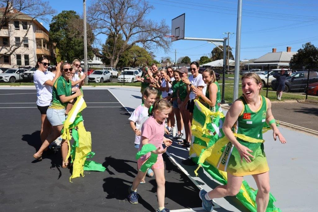 Tegan Renden breaks through her 200th game barrier with daughters Harlow and Sadie.