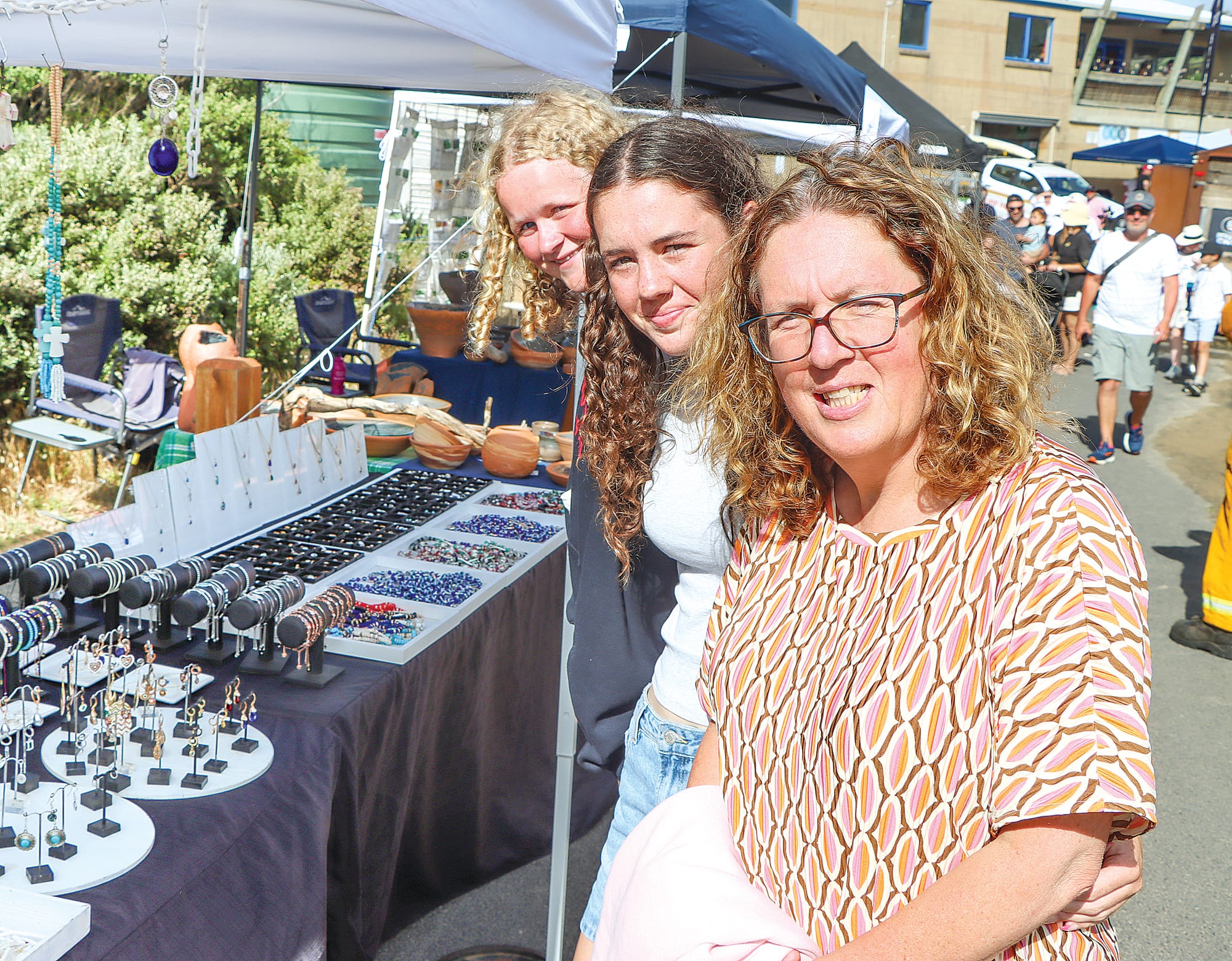 Queenie, Grace and Irene from Melbourne check out the Marketta Festival. A40_0224