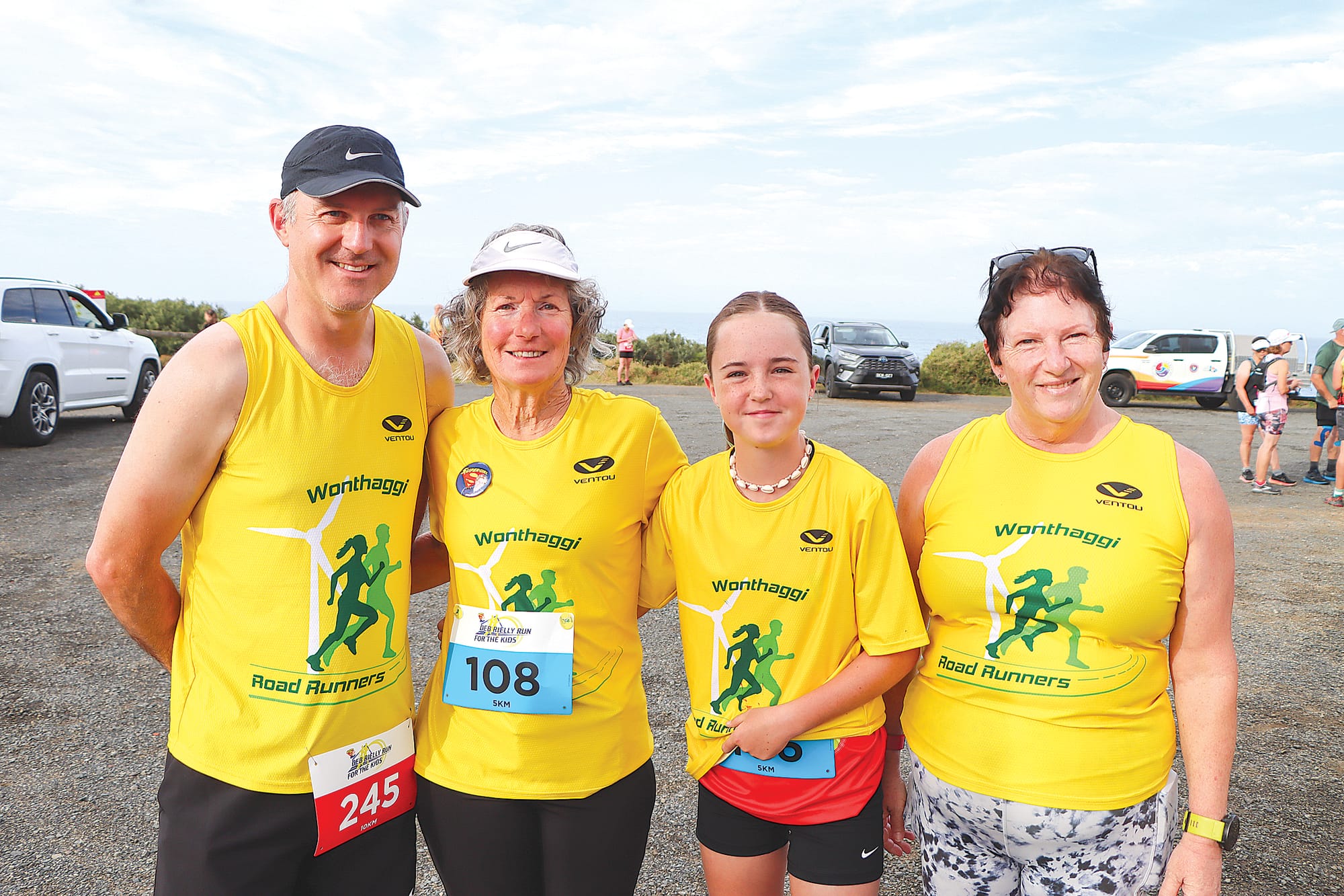 Wonthaggi Road Runners Simon Harris, Shirley Dell, Skylah Taylor and Felicity Castellan are ready for action. A15_0825