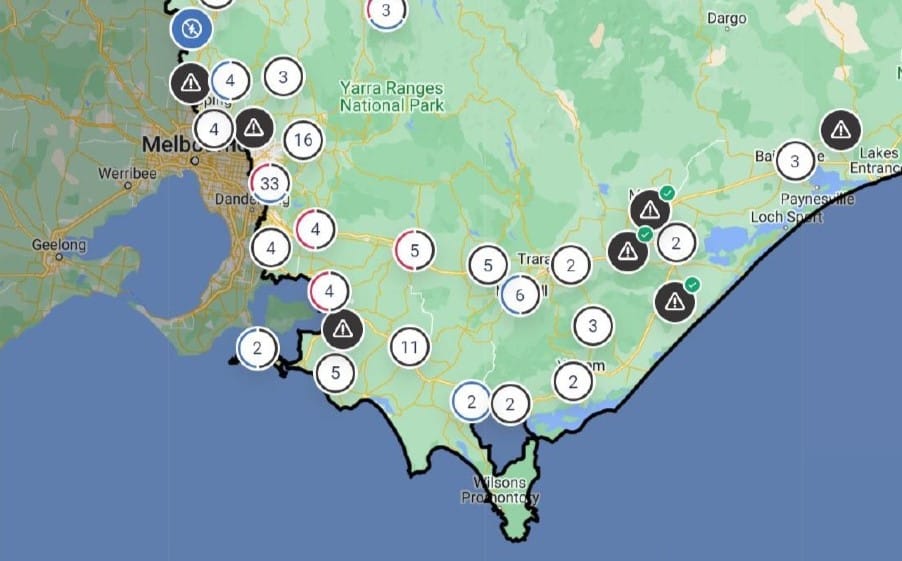 Map shows extent of Victoria's power disaster