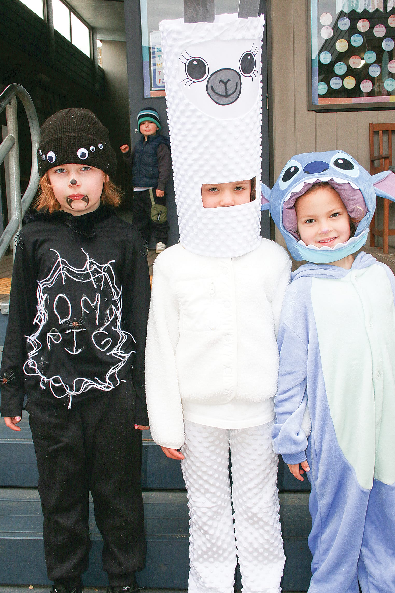 Prep students Taj, Marley and Minnie were excited for their first Book Week parade at Inverloch Primary School on Friday. Tk02_3425